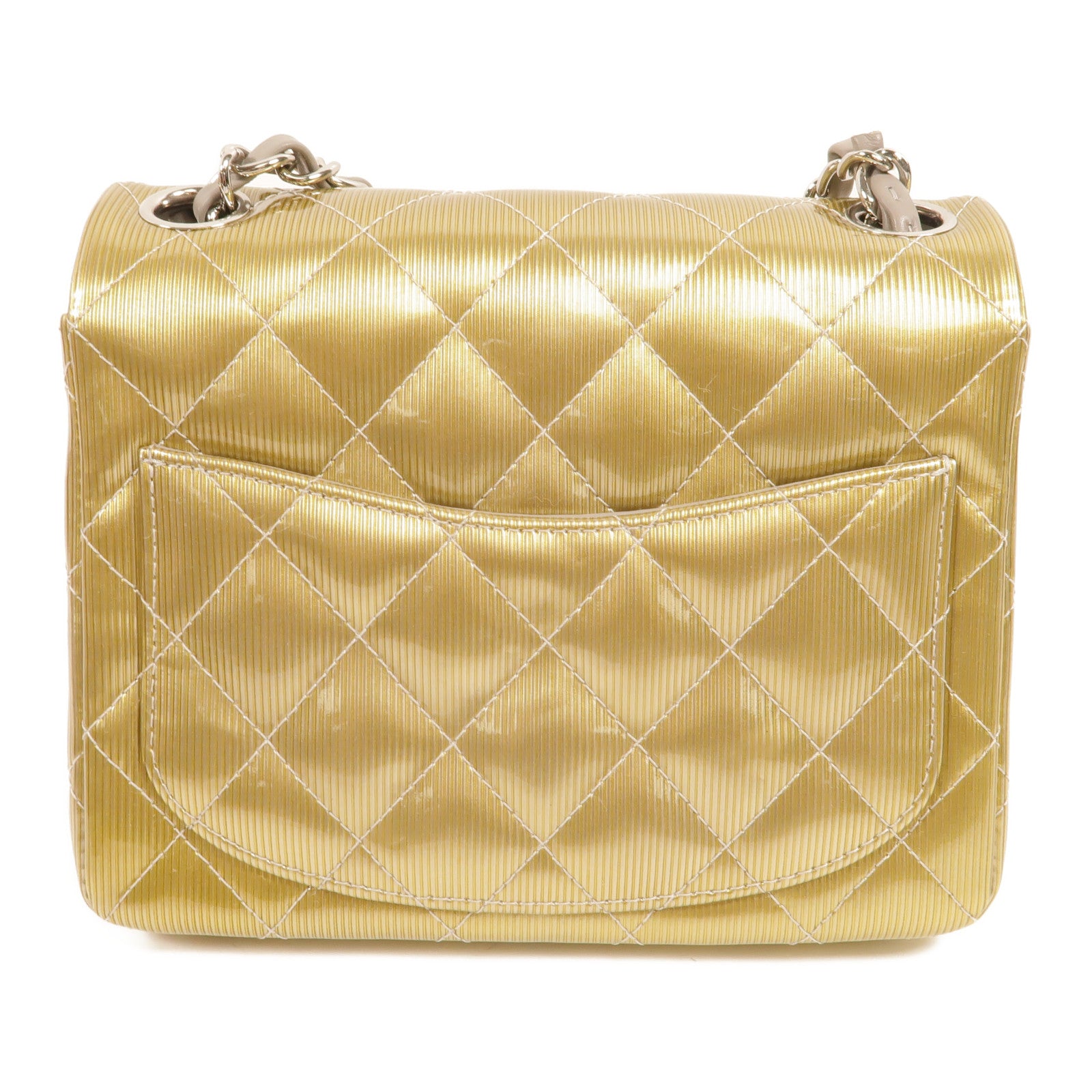 CHANEL 漆皮皮革Mini Classic 17鏈帶肩背袋