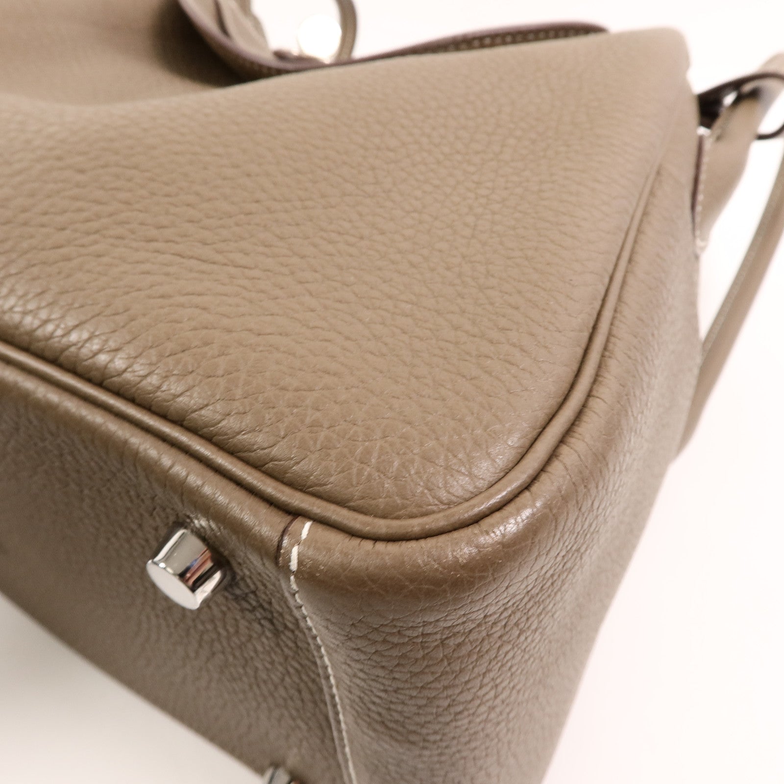 HERMES Clemence皮革Lindy 26手挽肩背兩用袋Etoupe