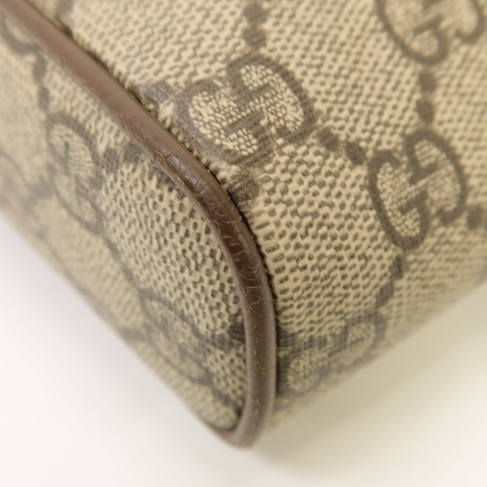 GUCCI 塗層帆布Ophidia GG金扣肩背袋棕色