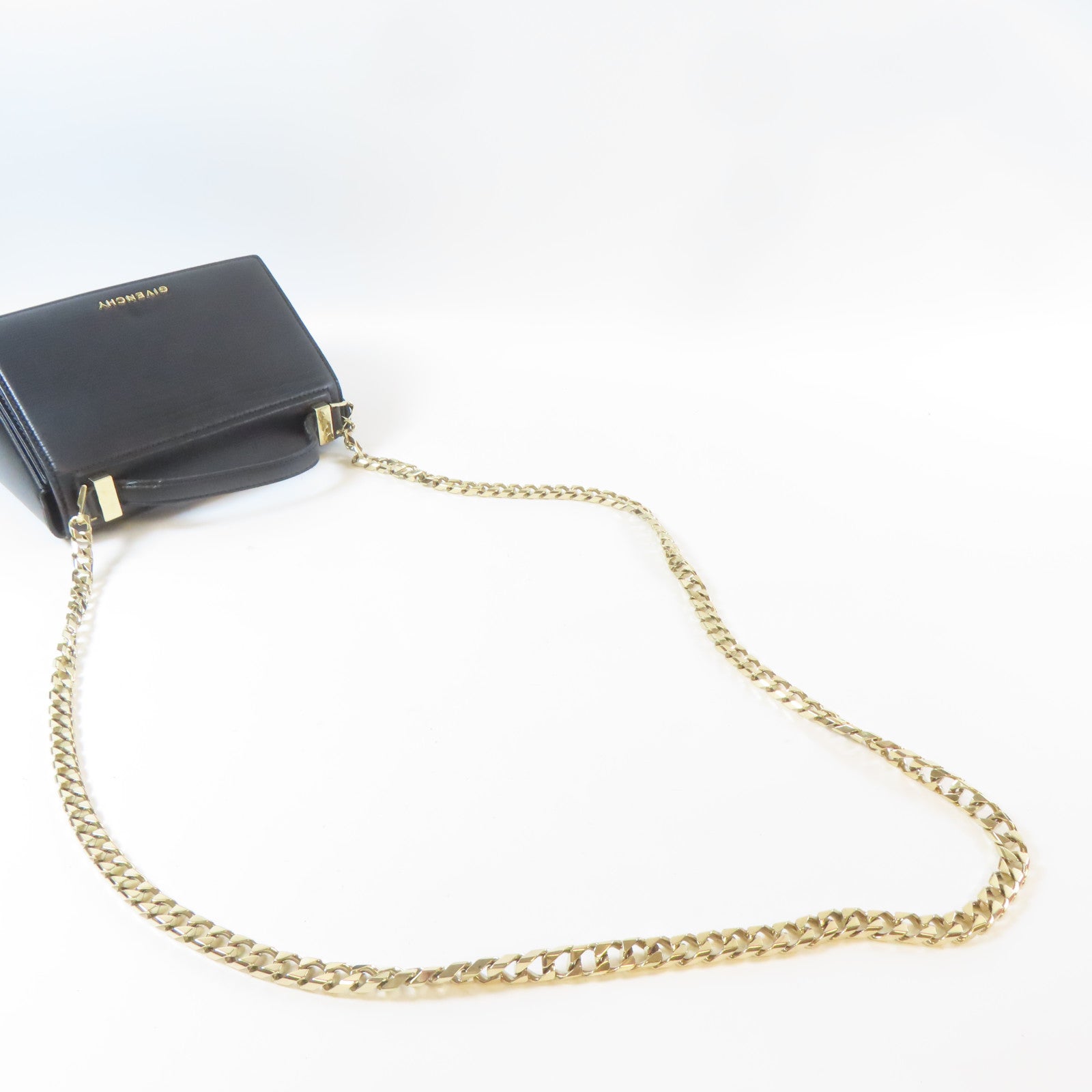 GIVENCHY 牛皮皮革 Pandora Box 金扣 鏈帶肩背袋 黑色