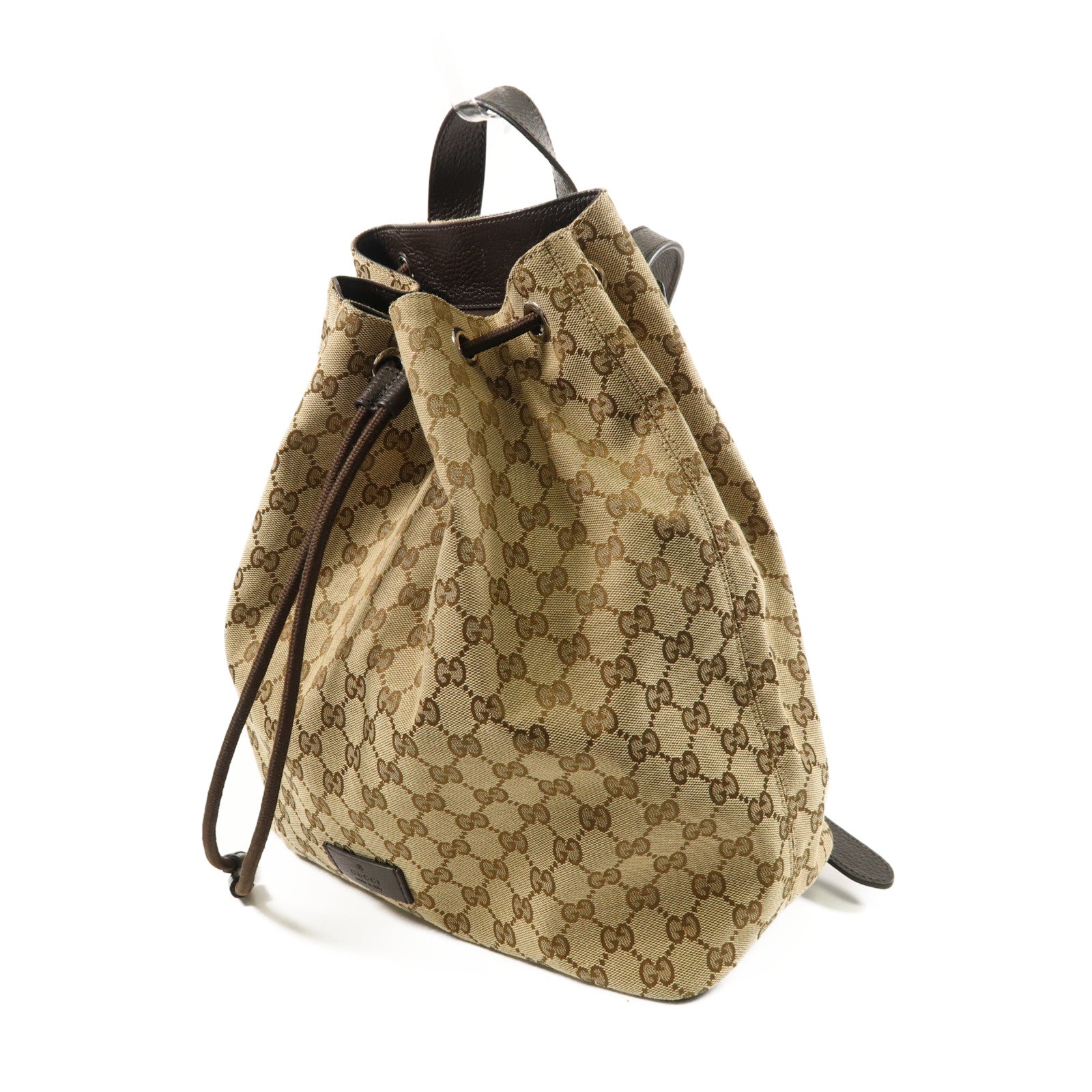 GUCCI 帆布Backpack銀扣背包