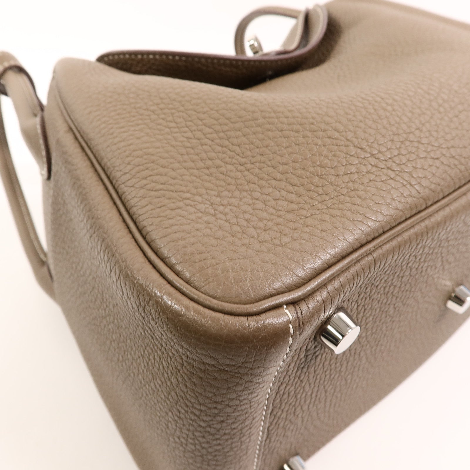 HERMES Clemence皮革Lindy 26手挽肩背兩用袋Etoupe