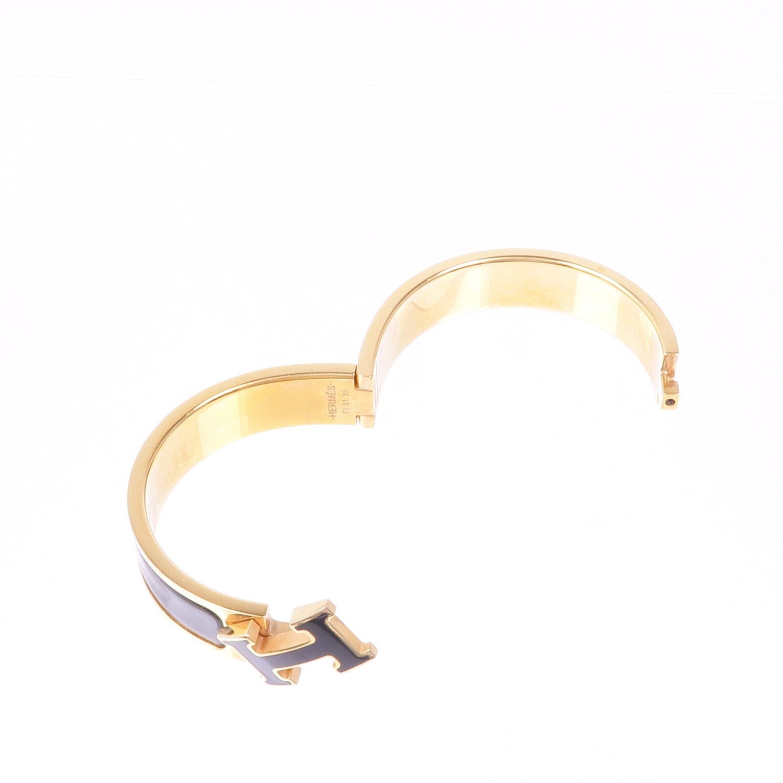 HERMES 金屬/琺瑯Clic H手鐲Noir