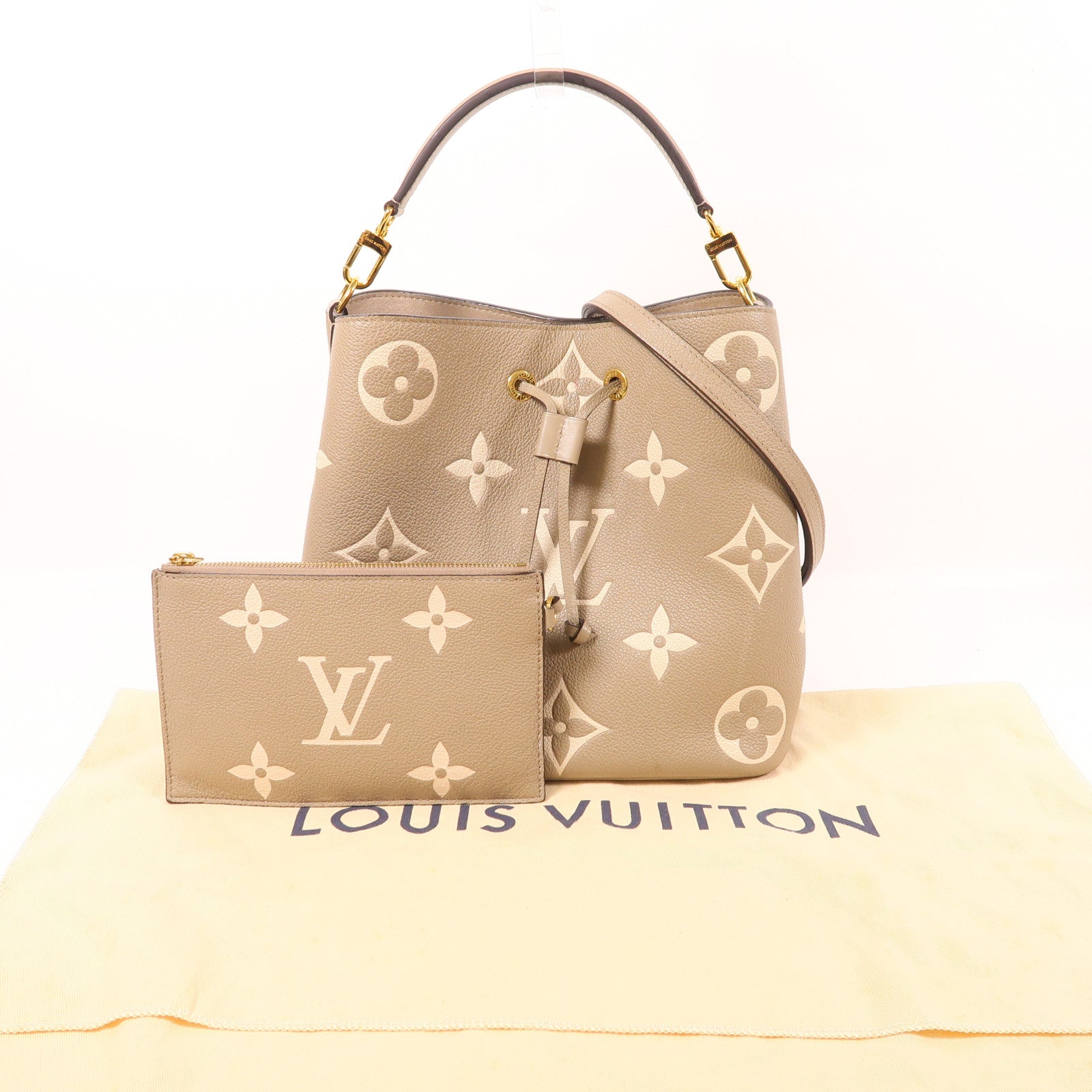 LOUIS VUITTON LV GHW NeoNoe MM 2 Way Shoulder Bag M45555 Monogram Empreinte Grey