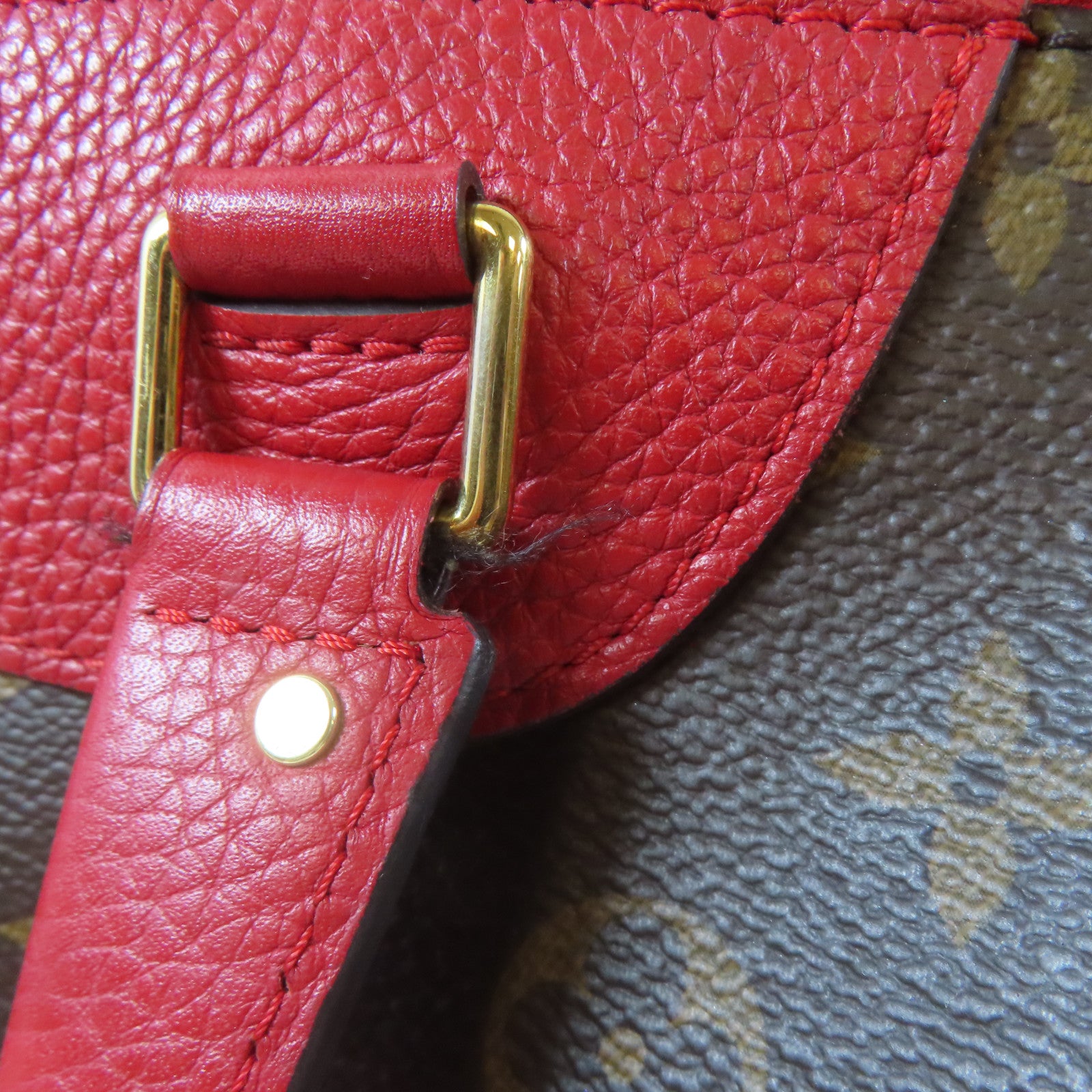 LOUIS VUITTON Monogram Retiro PM金扣手挽肩背兩用袋啡色/紅色