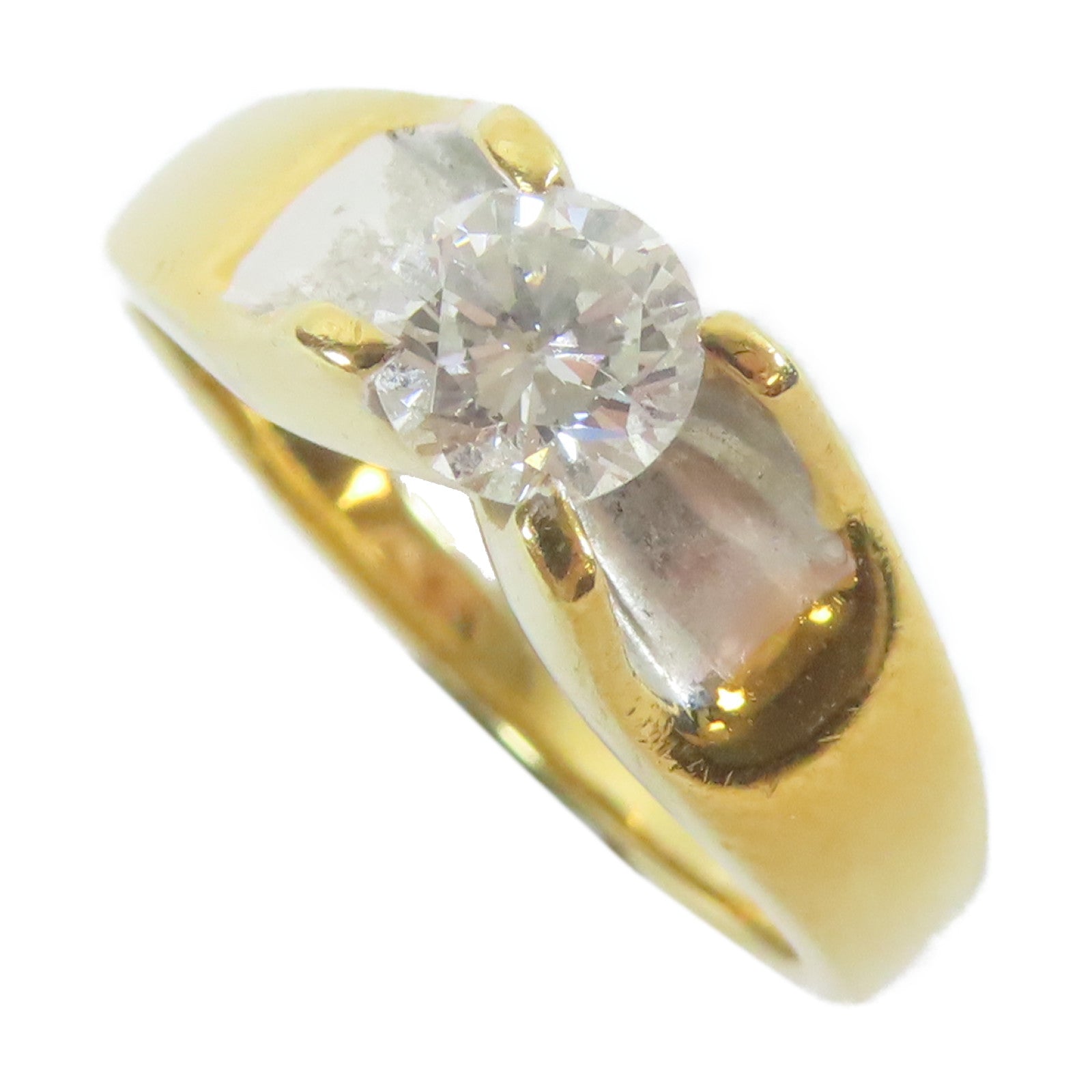 JEWELRY 【激減優惠】18K黃金Diamond Ring0.41ct鑽石戒指US#4.75