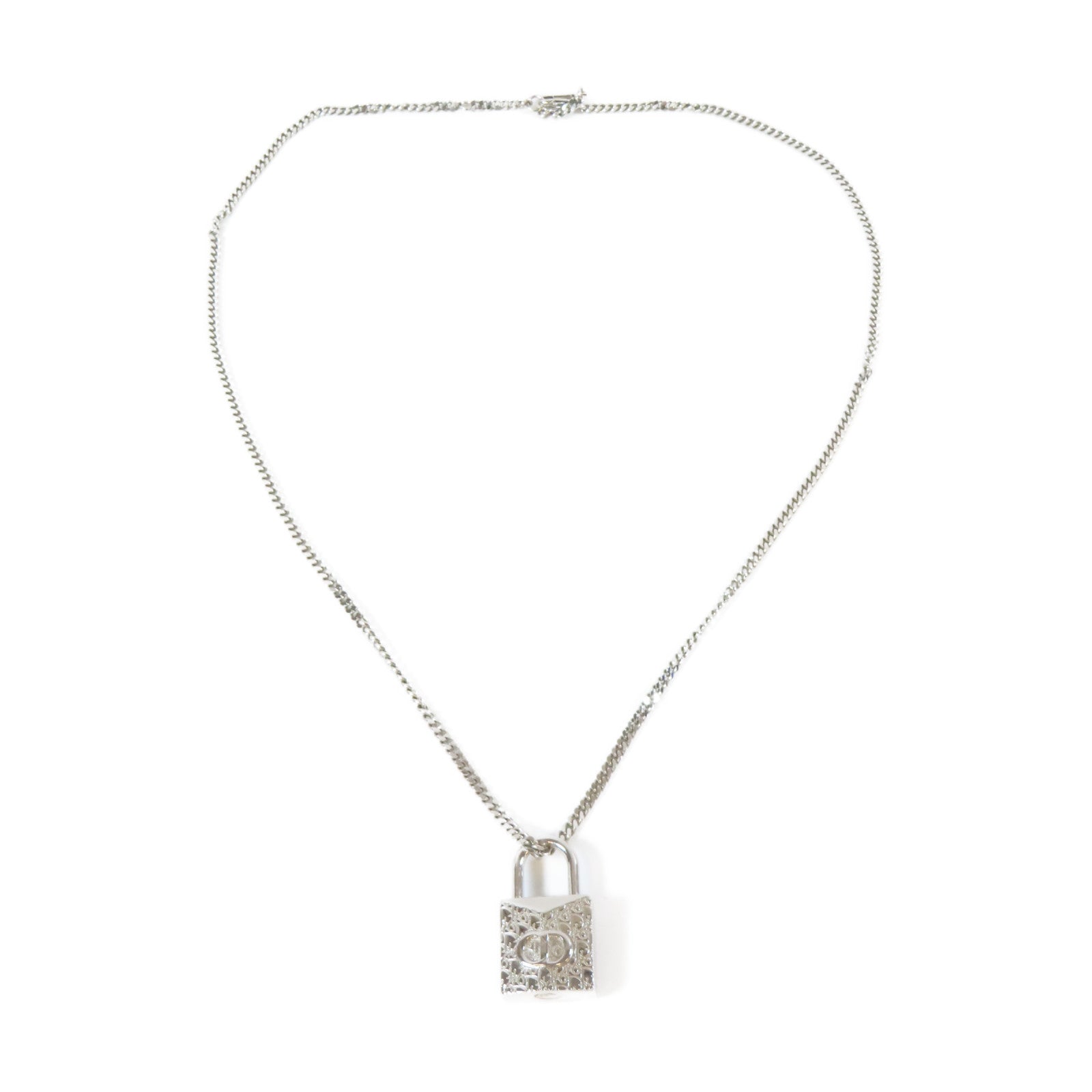 Dior 【激減優惠】金屬Lock Necklace銀扣項鍊銀色