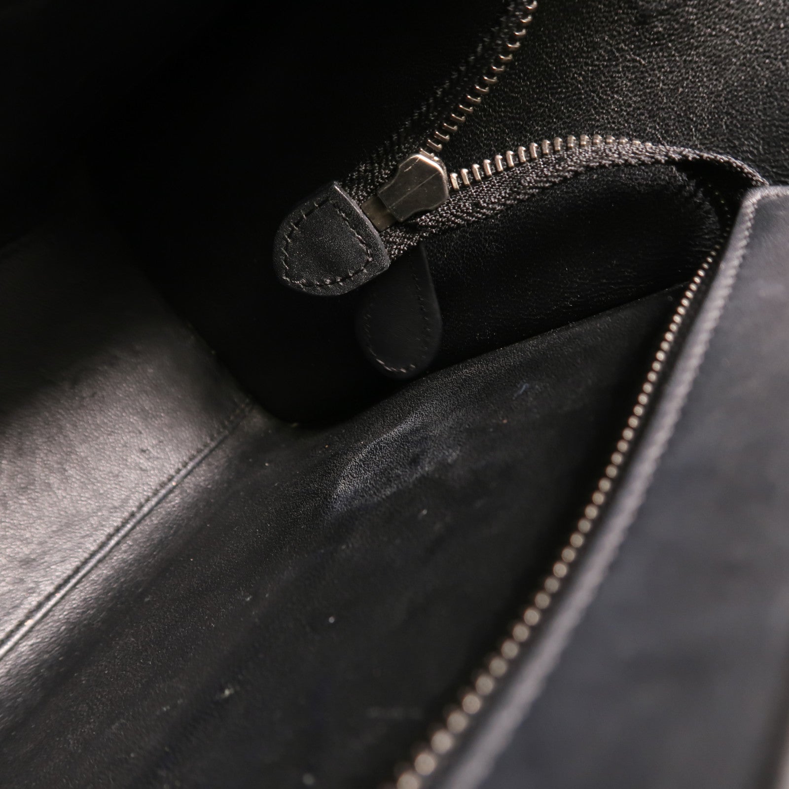 CELINE 牛皮皮革/絨布Nano Luggage銀扣肩背袋