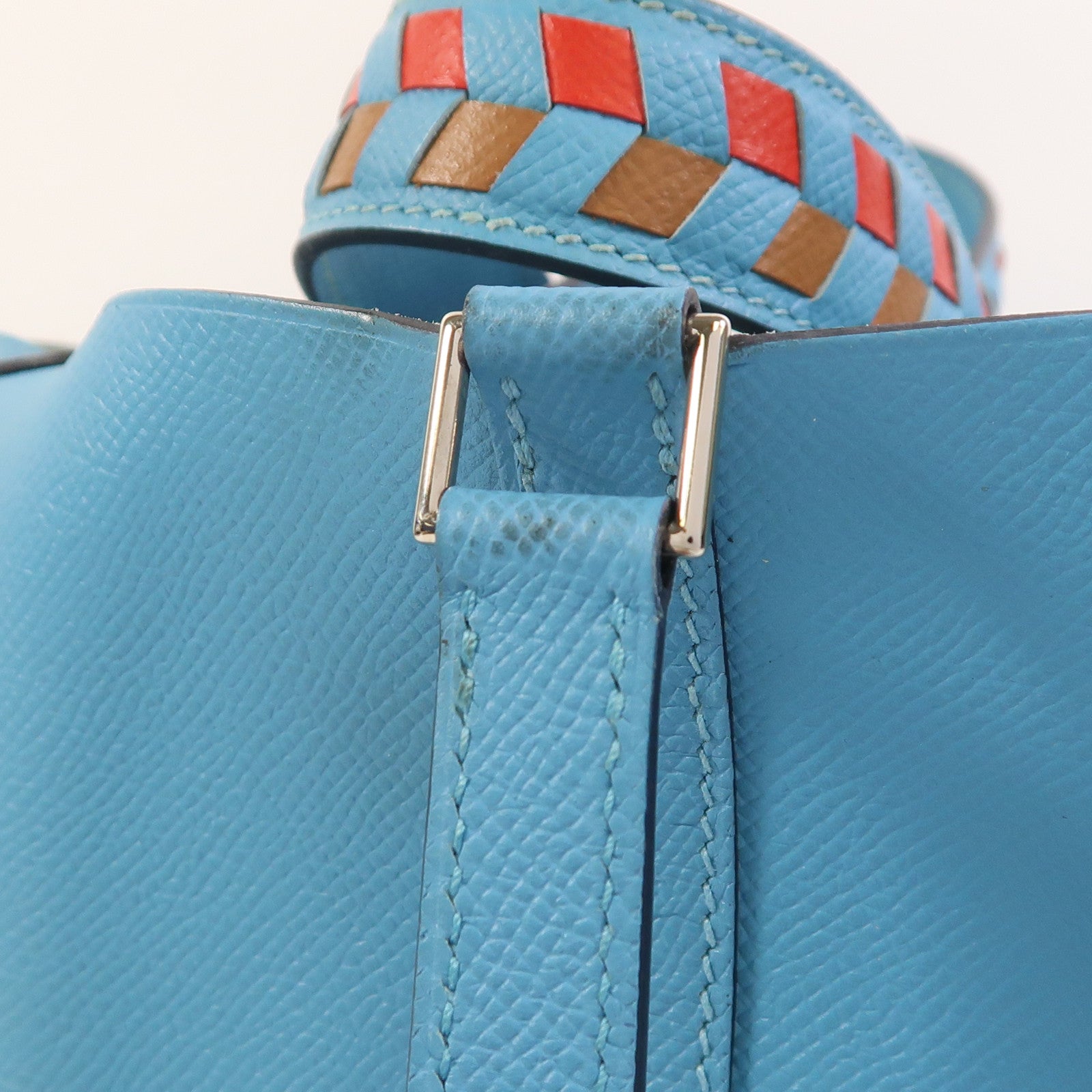 HERMES Epsom皮革Picotin MM銀扣手挽袋Bleu Du Nord