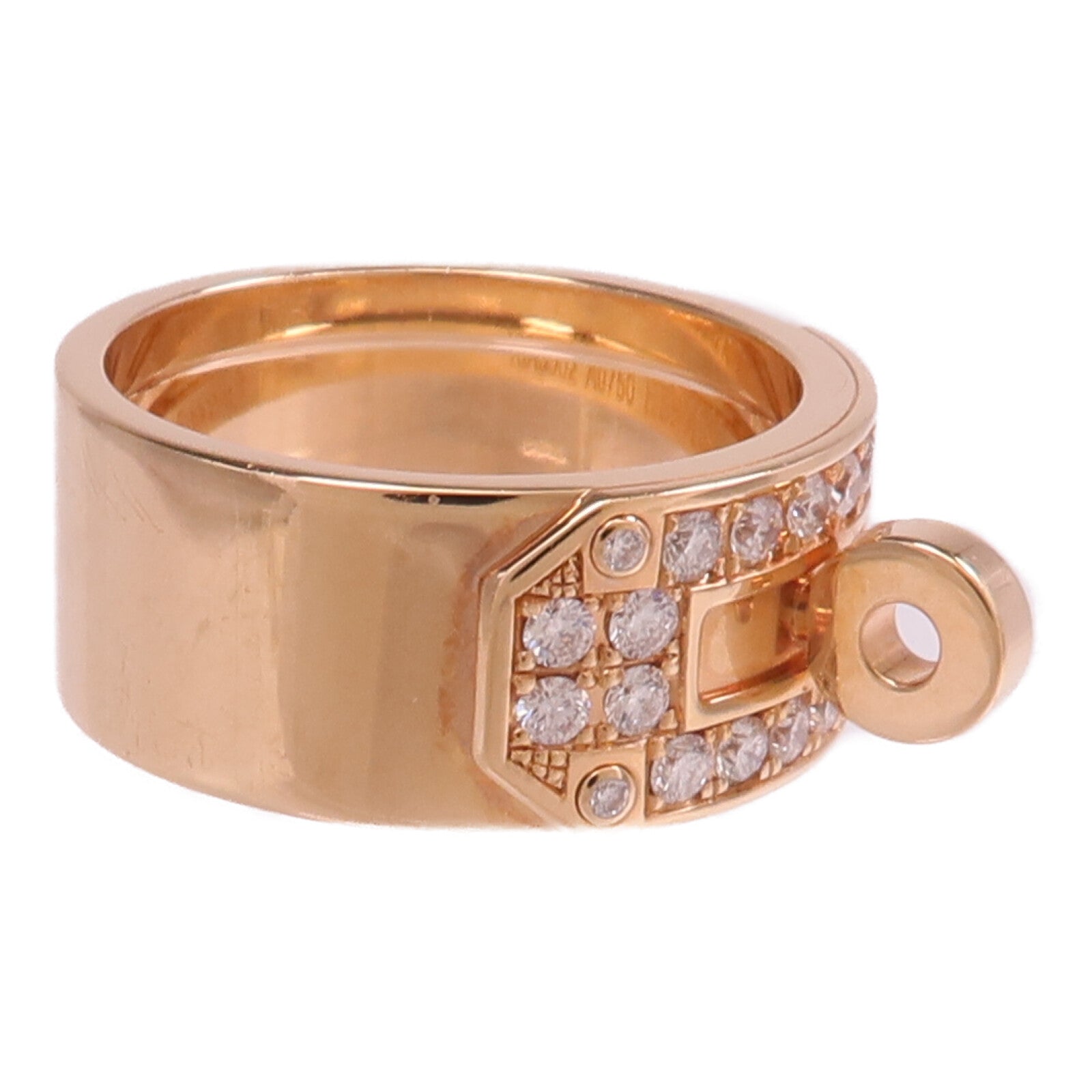 HERMES 18K玫瑰金Bague Kelly Ring鑽石戒指