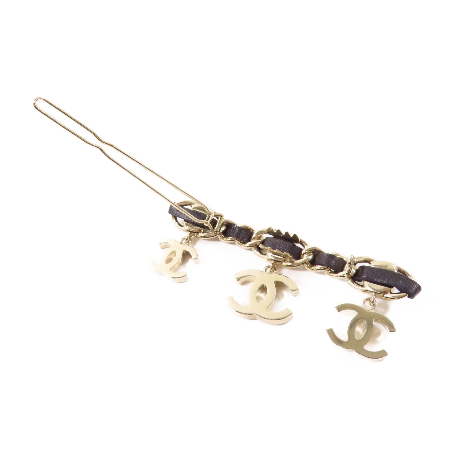 CHANEL 金屬Hair Clip髮夾金色
