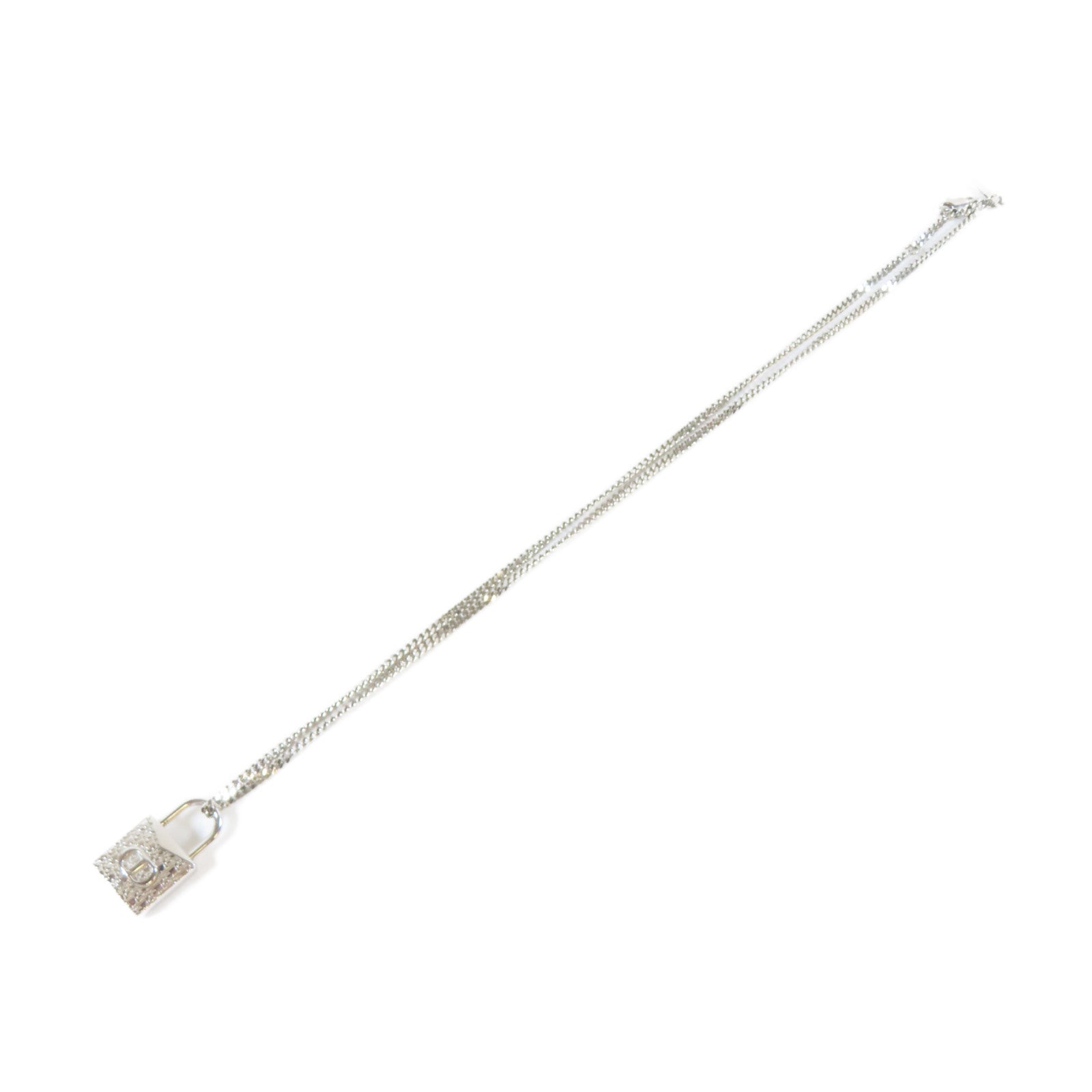 Dior 【激減優惠】金屬Lock Necklace銀扣項鍊銀色