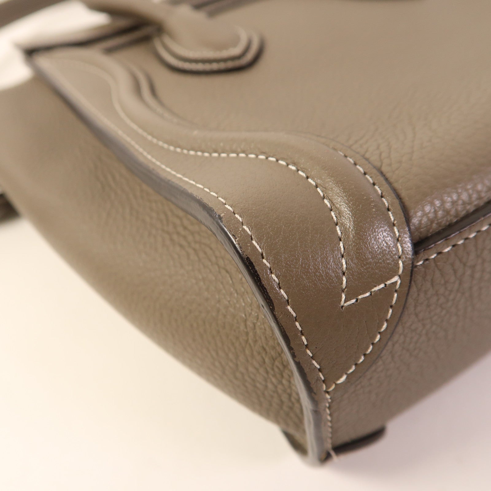 CELINE 牛皮皮革Nano Luggage銀扣手挽肩背兩用袋