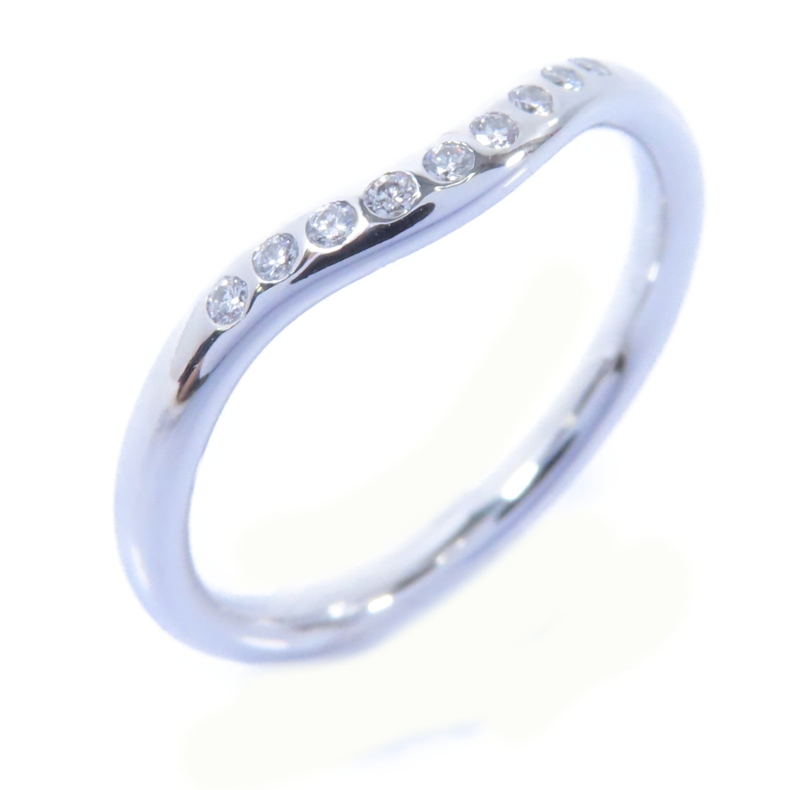 TIFFANY＆CO 【激減優惠】PT950鉑金Diamond Wedding Band Ring 0.06ct鑽石戒指US#5.25