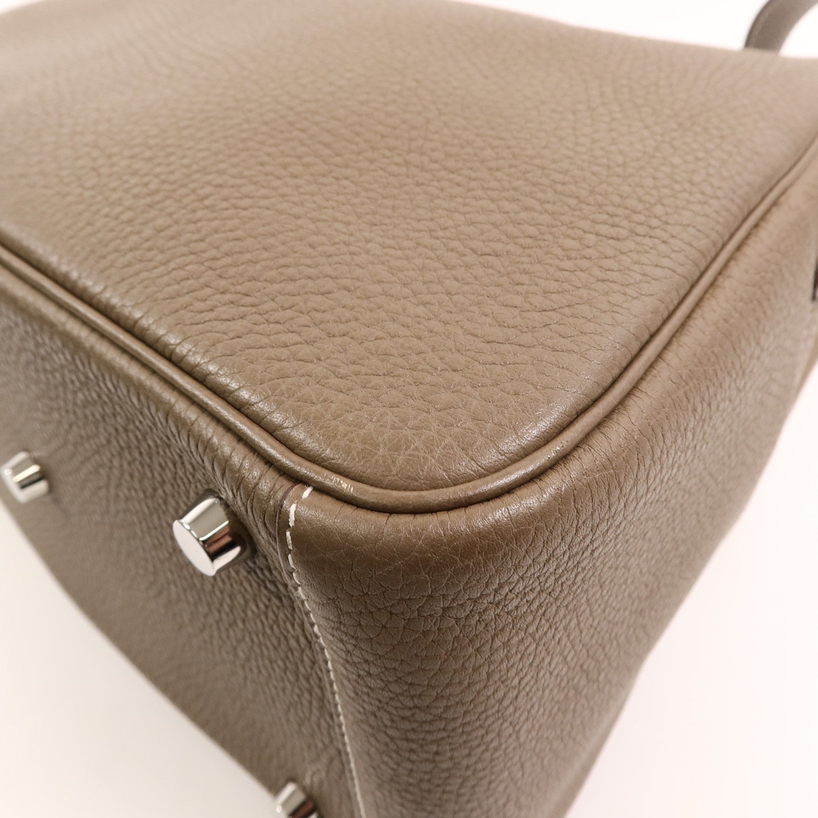 HERMES Clemence皮革Lindy 26手挽肩背兩用袋Etoupe