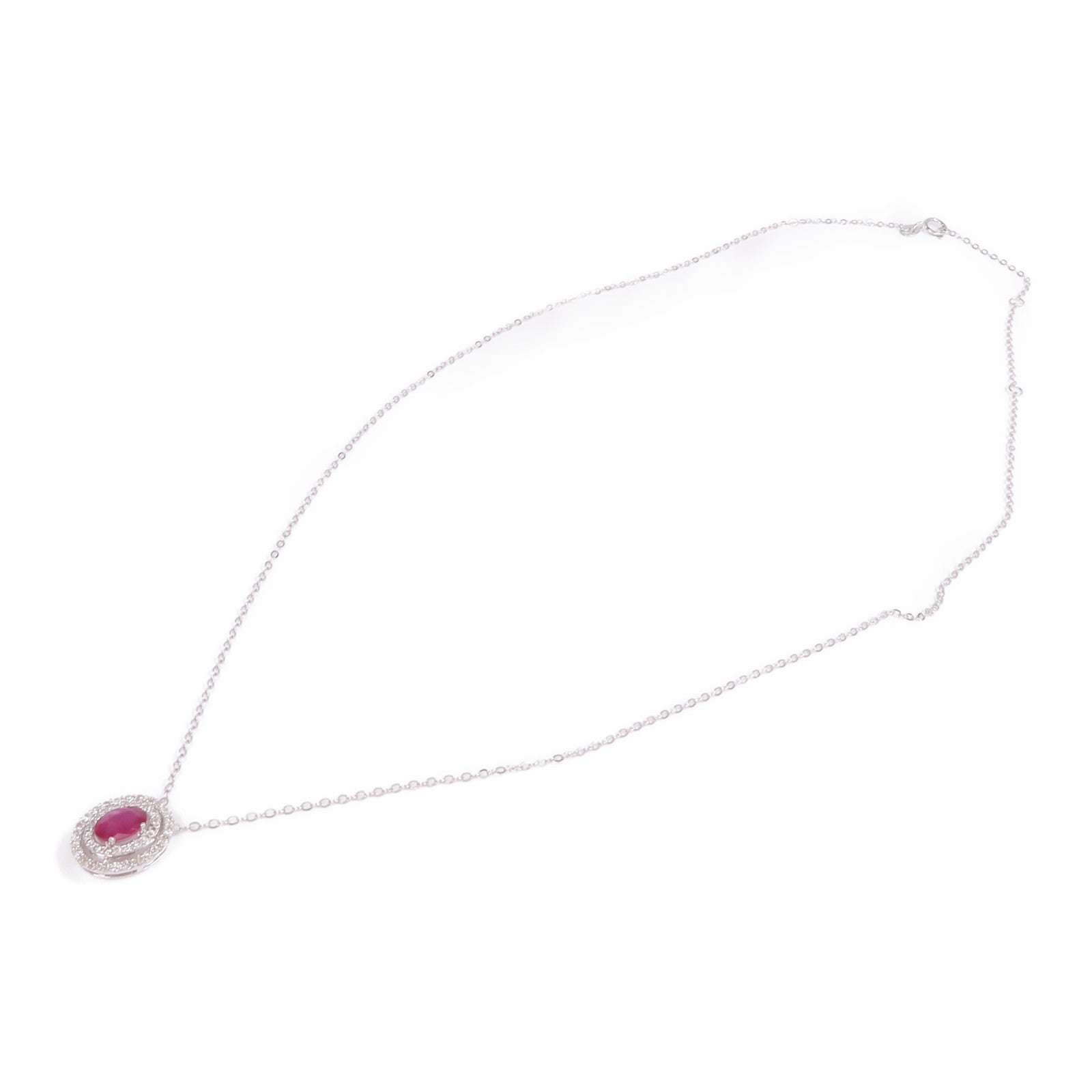 JEWELRY 18K白金Ruby Diamond Necklace紅寶石/鑽石項鍊