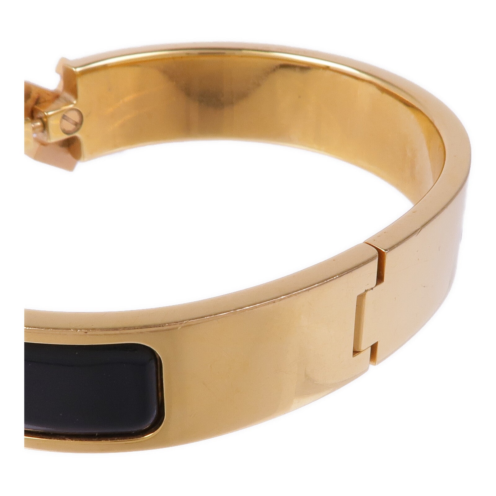 HERMES 金屬/琺瑯Clic H手鐲Noir