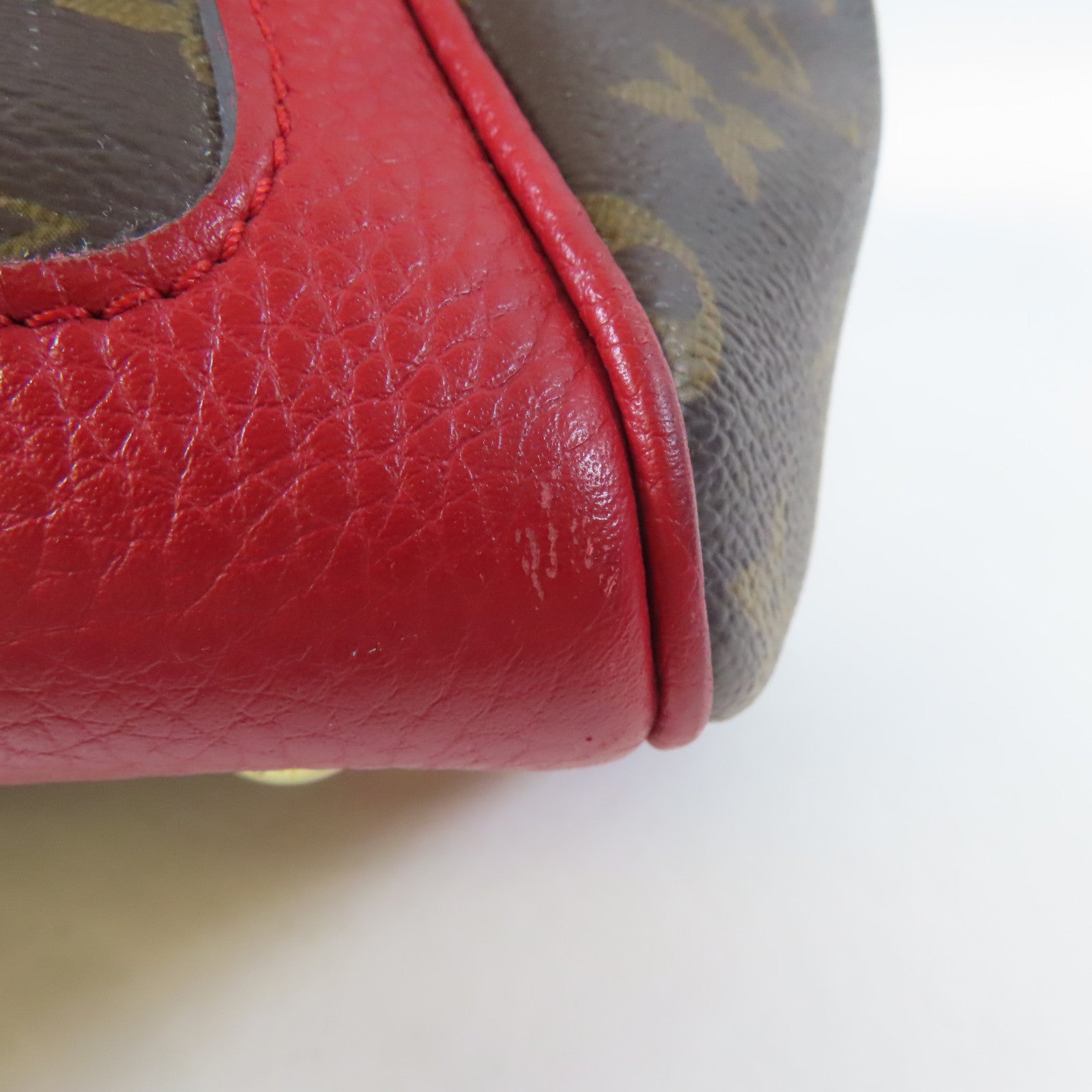 LOUIS VUITTON Monogram Retiro PM金扣手挽肩背兩用袋啡色/紅色