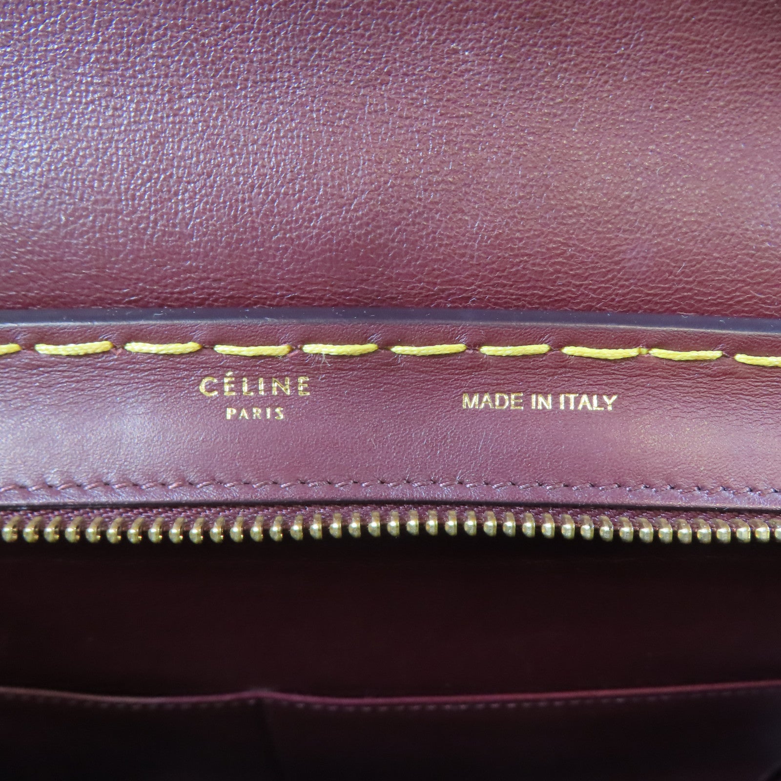 CELINE 牛皮皮革Trapeze金扣手挽肩背兩用袋啡紅色