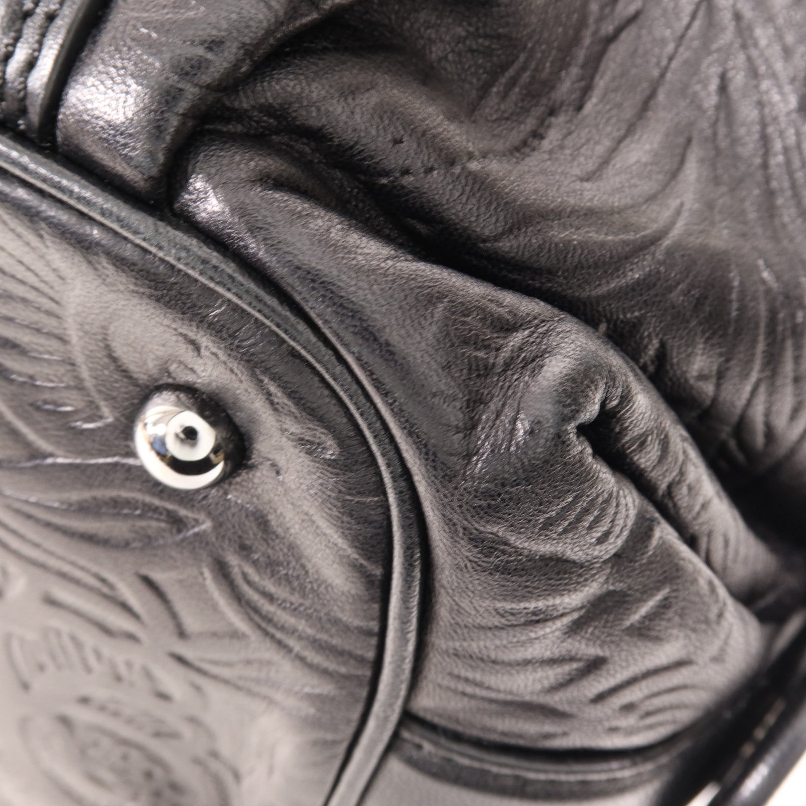 LOEWE 羊皮皮革Hand Bag銀扣手挽袋