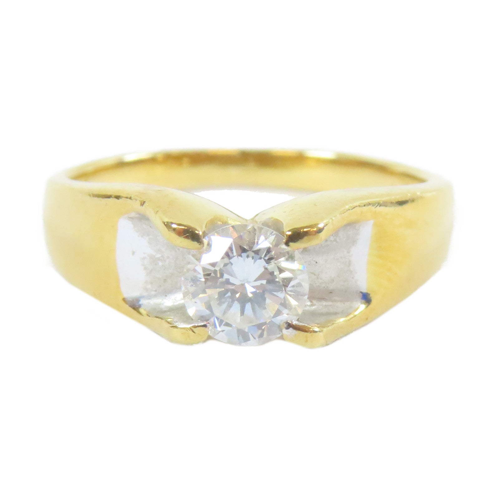 JEWELRY 【激減優惠】18K黃金Diamond Ring0.41ct鑽石戒指US#4.75