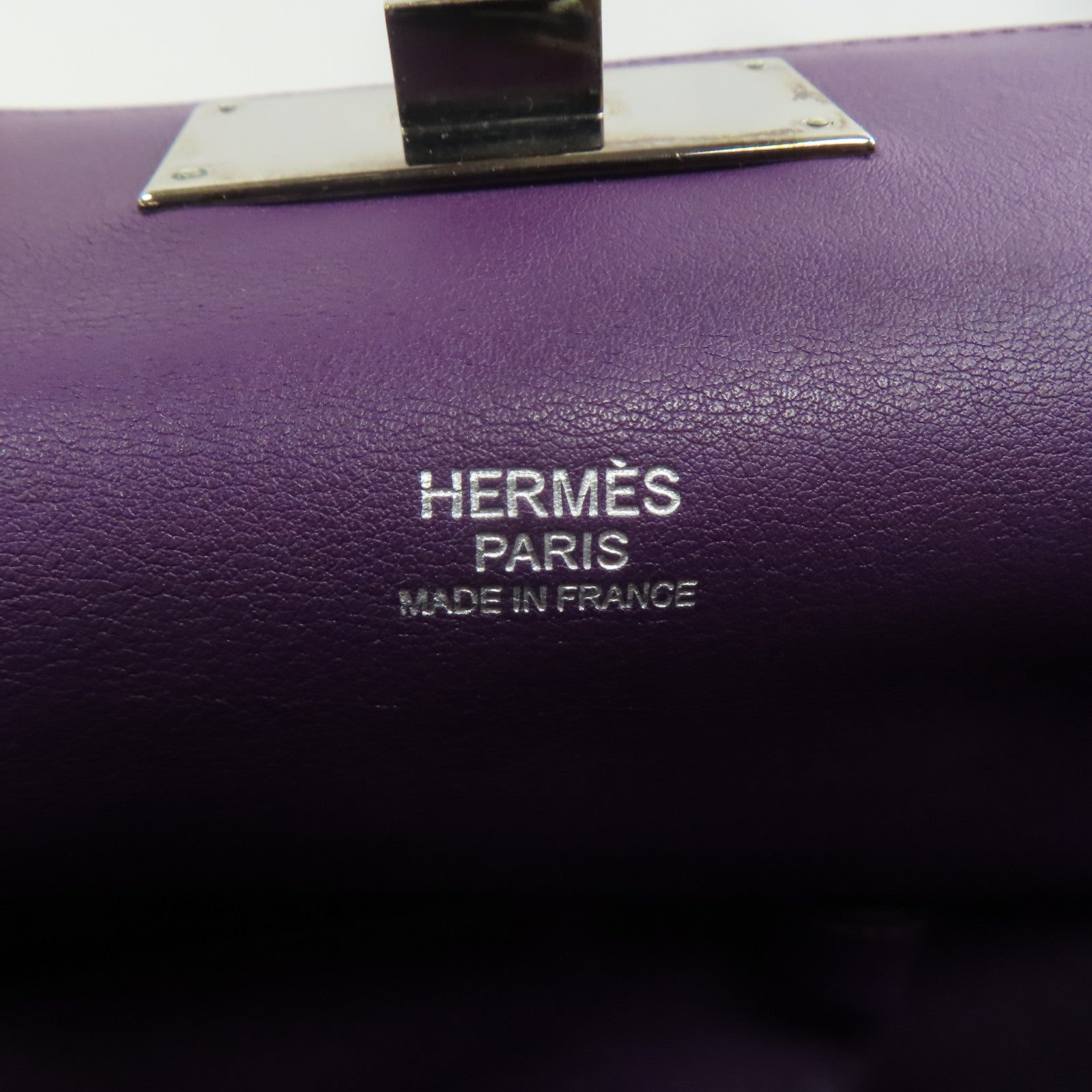 HERMES Swift皮革Toolbox 26銀扣手挽肩背兩用袋海葵紫色