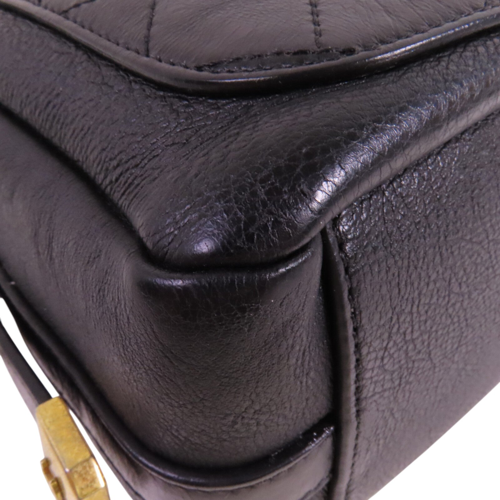 CHANEL 牛皮皮革Chain 2Way Shoulder Bag金扣鏈帶手挽肩背兩袋