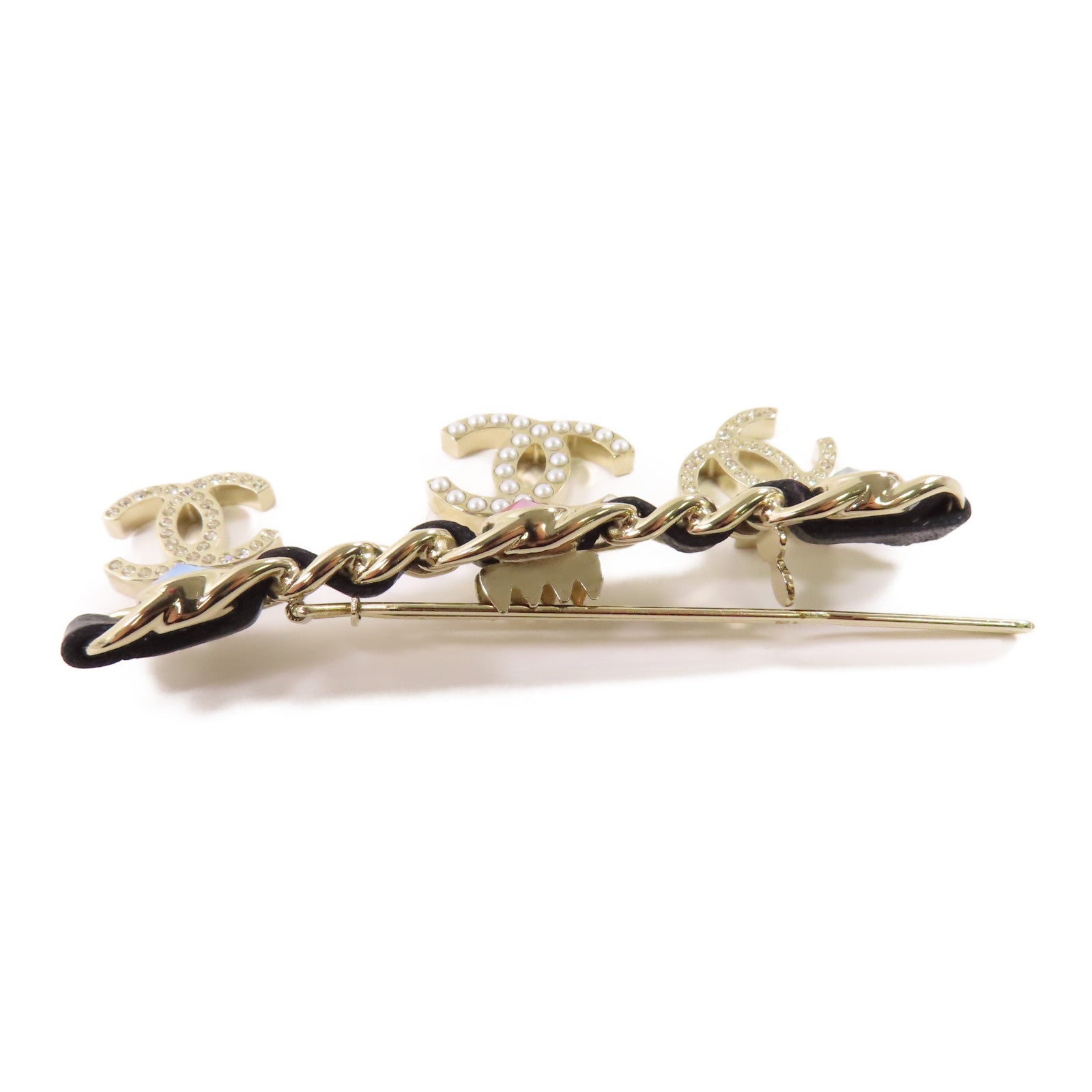 CHANEL 金屬Hair Clip髮夾金色