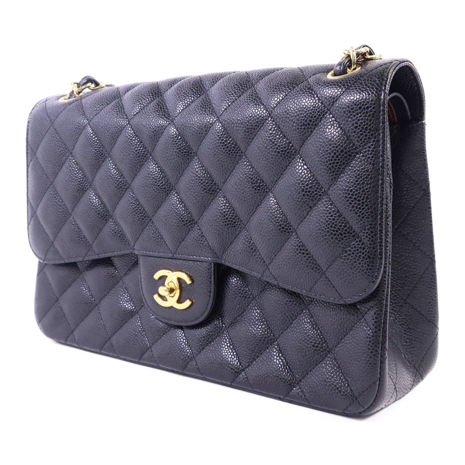 CHANEL 牛皮皮革Large Classic金扣鏈帶肩背袋