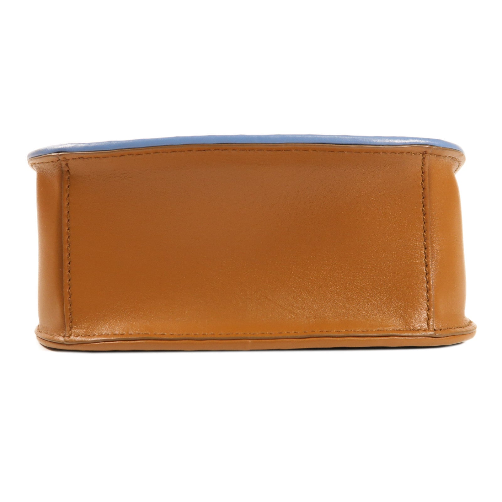 Miu Miu 牛仔布Shoulder Bag金扣肩背袋藍色/啡色