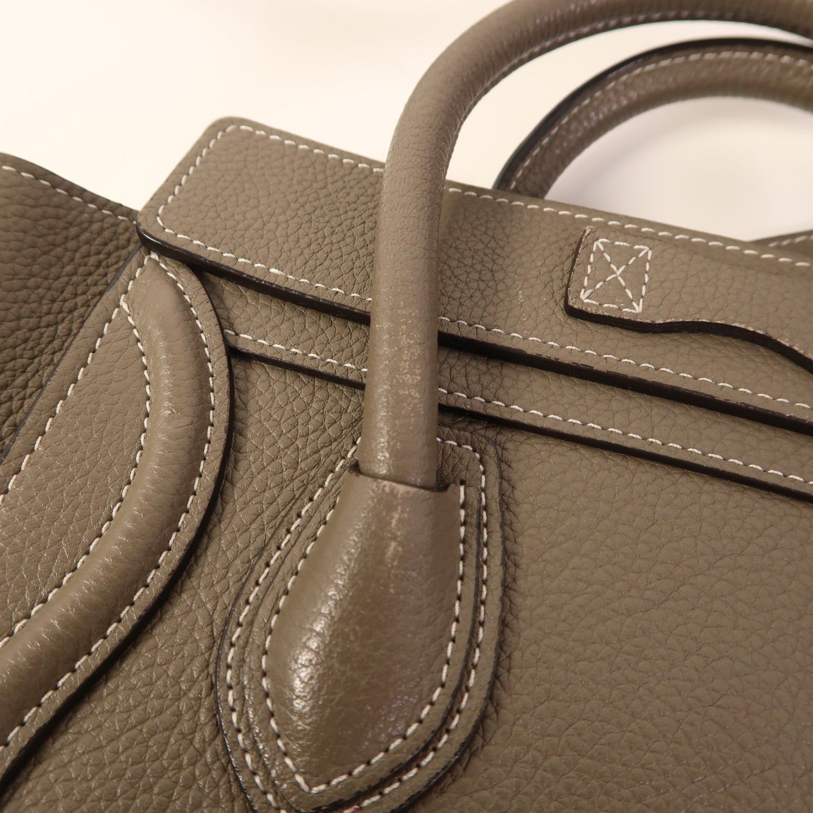 CELINE 牛皮皮革Nano Luggage銀扣手挽肩背兩用袋