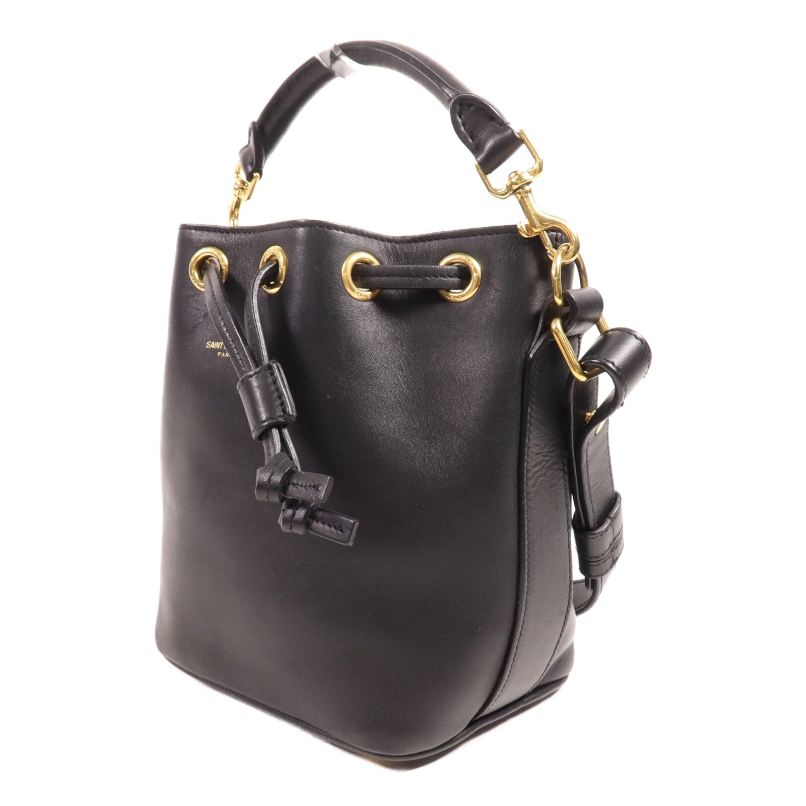 SAINT LAURENT 牛皮皮革Bucket Bag金扣手挽肩背兩用袋