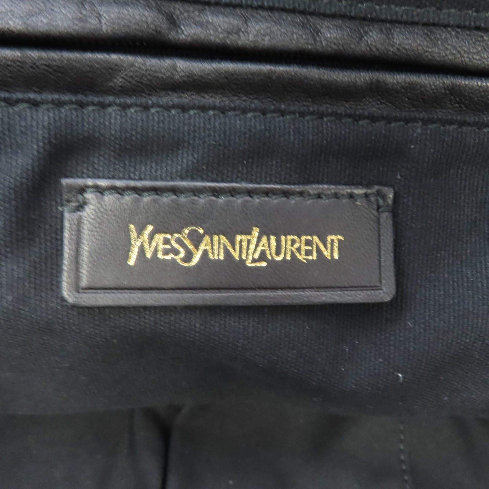 YVES SAINT LAURENT 【激減優惠】皮革Handbag金扣手挽袋黑色