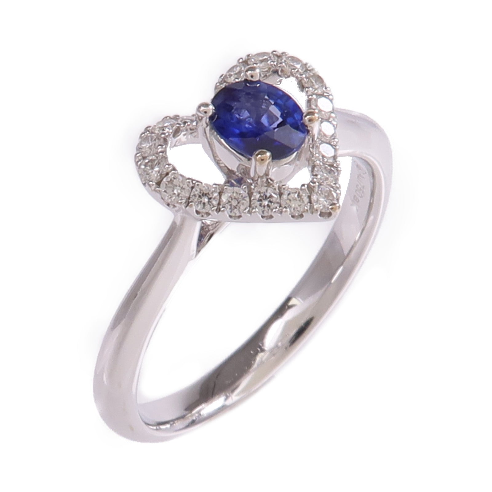JEWELRY 【激減優惠】18K白金Sapphire Diamond Ring藍寶石/鑽石戒指US#6