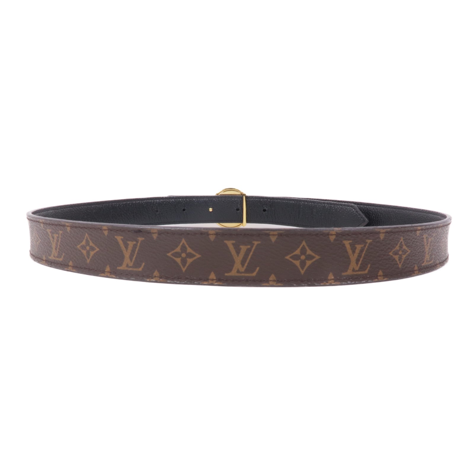 LOUIS VUITTON Monogram CIRELE GOLD REVERIBLE金扣皮帶