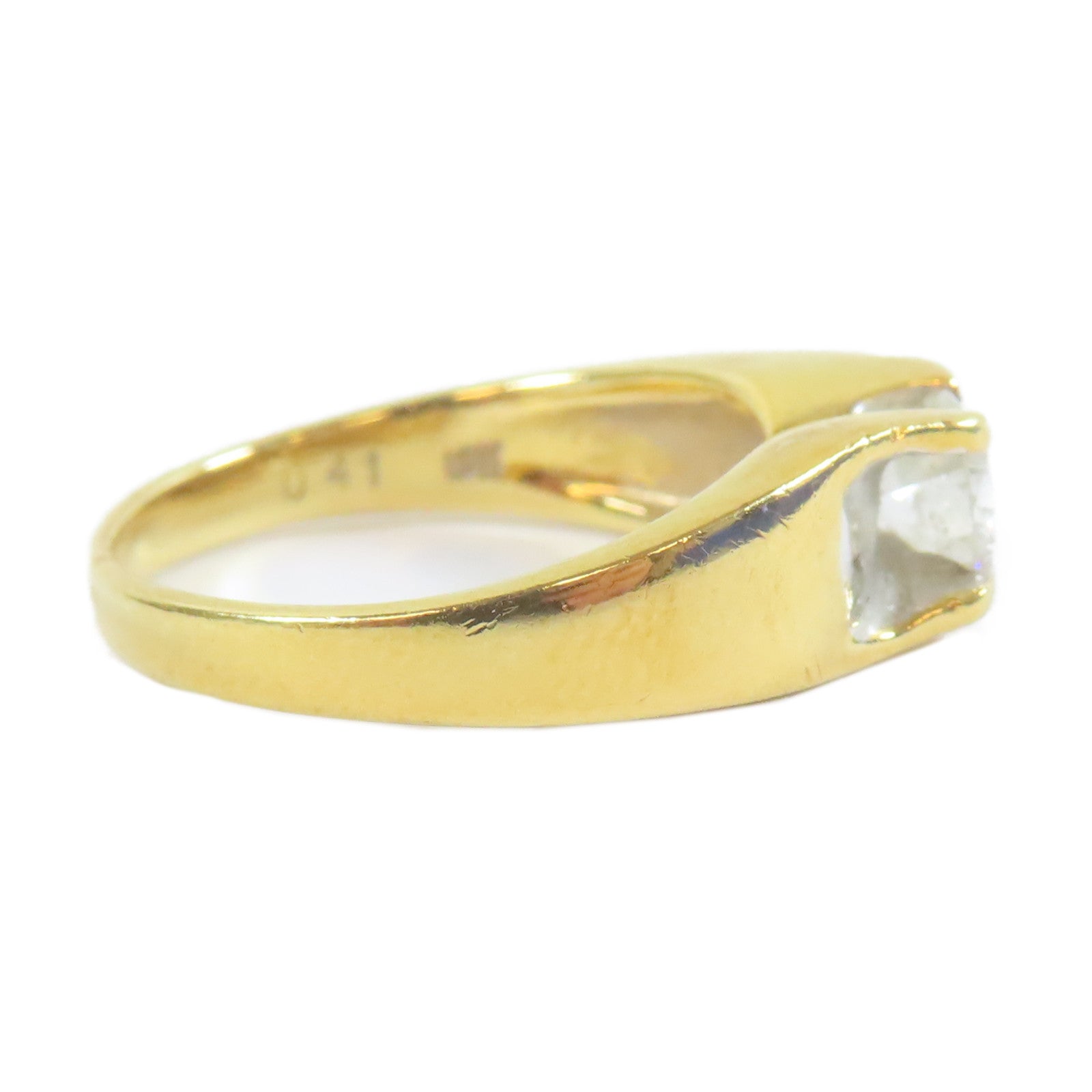 JEWELRY 【激減優惠】18K黃金Diamond Ring0.41ct鑽石戒指US#4.75