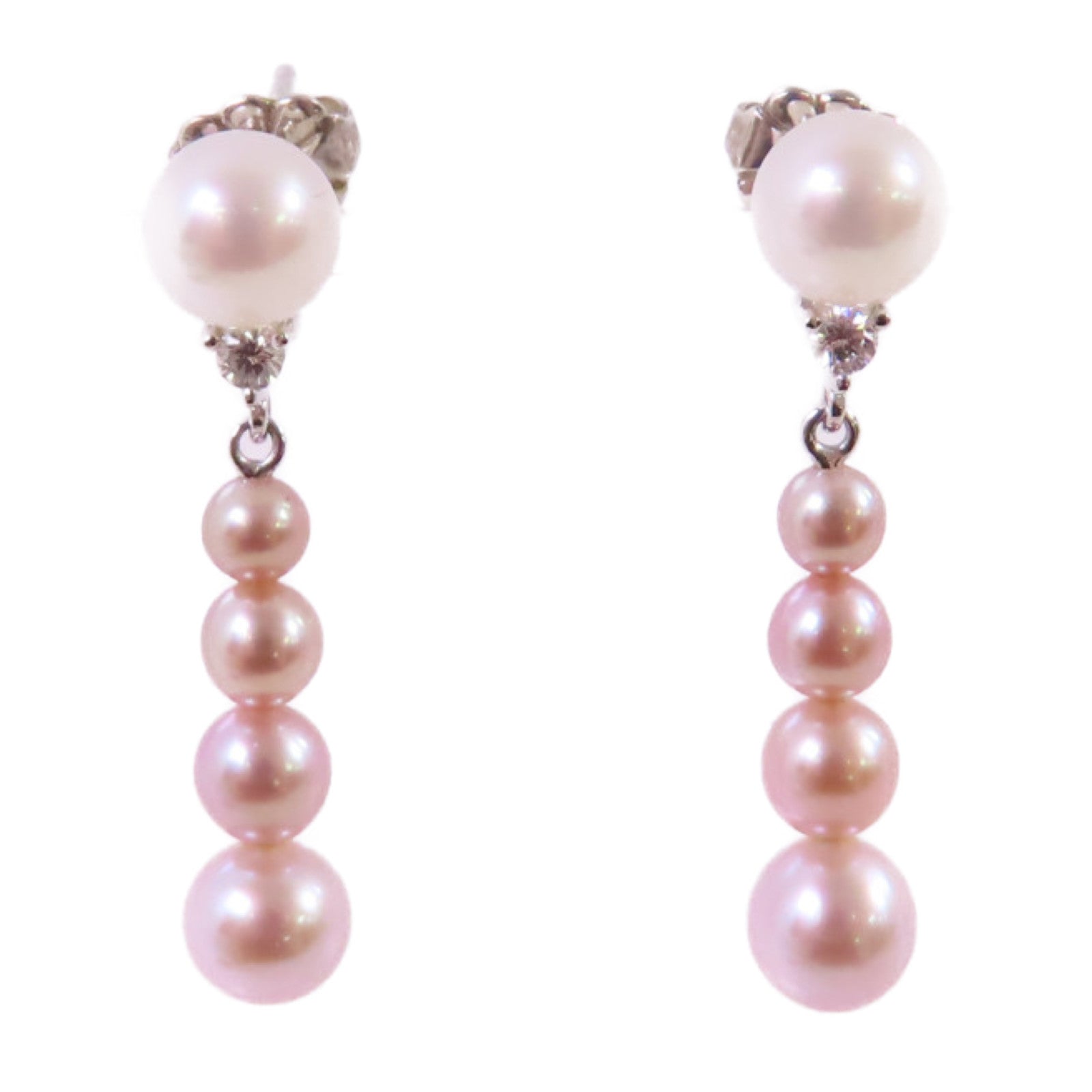 MIKIMOTO 925純銀/珍珠Pearl Earrings銀扣耳環