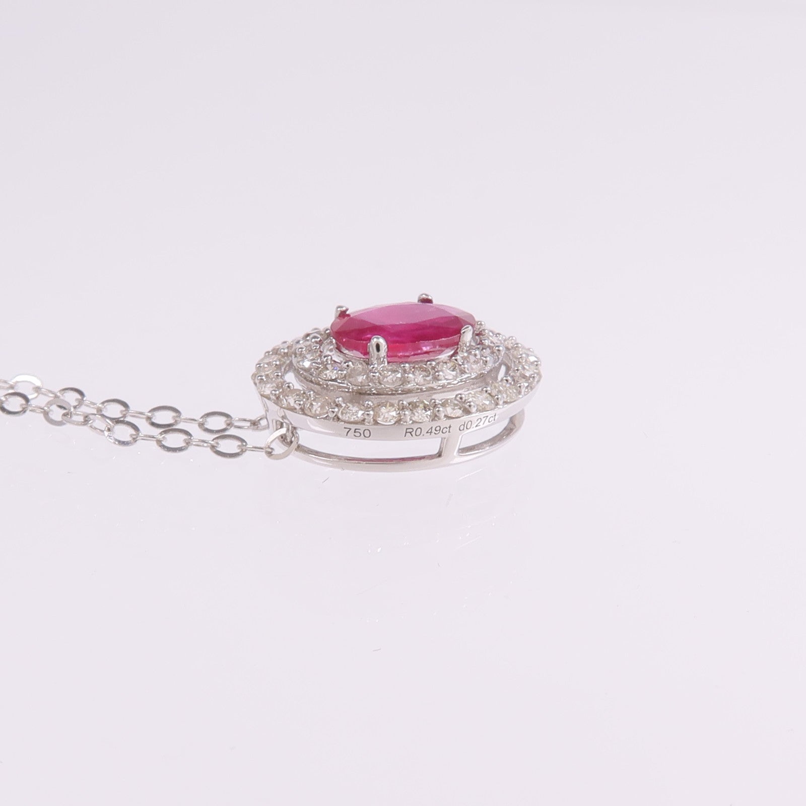 JEWELRY 18K白金Ruby Diamond Necklace紅寶石/鑽石項鍊
