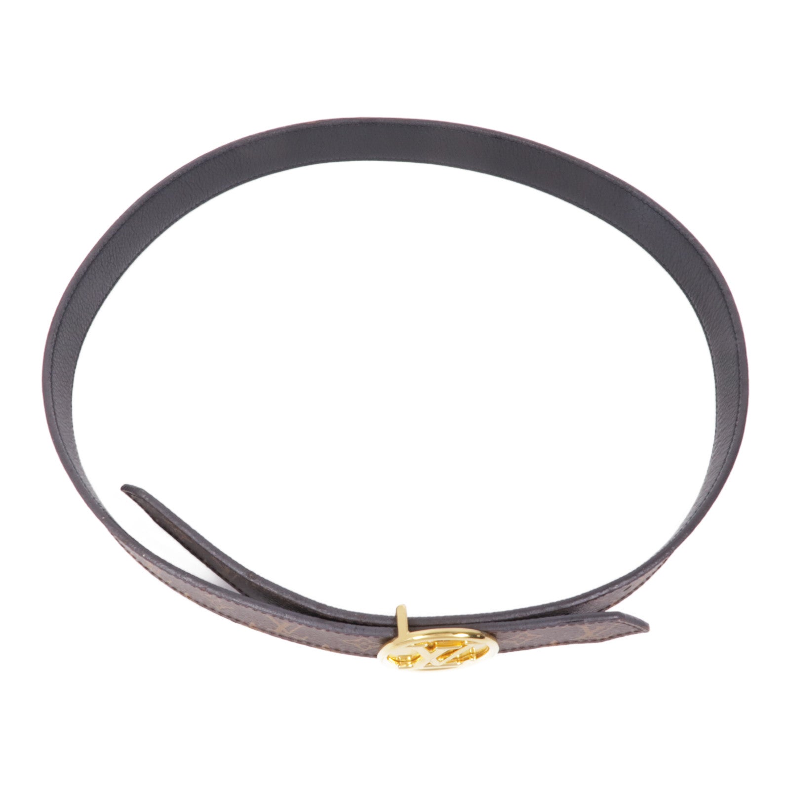 LOUIS VUITTON Monogram CIRELE GOLD REVERIBLE金扣皮帶