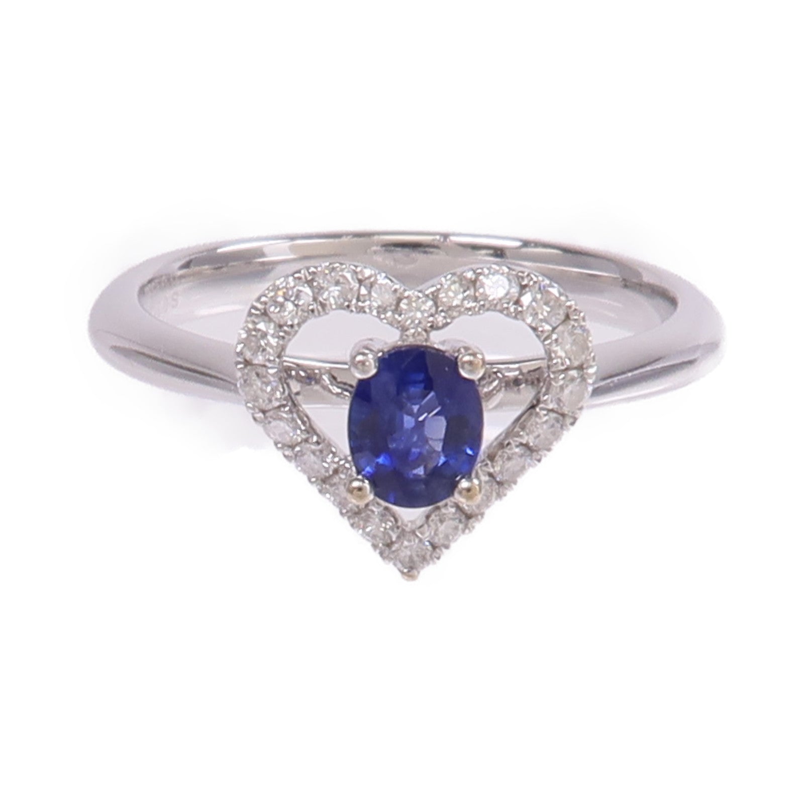 JEWELRY 【激減優惠】18K白金Sapphire Diamond Ring藍寶石/鑽石戒指US#6