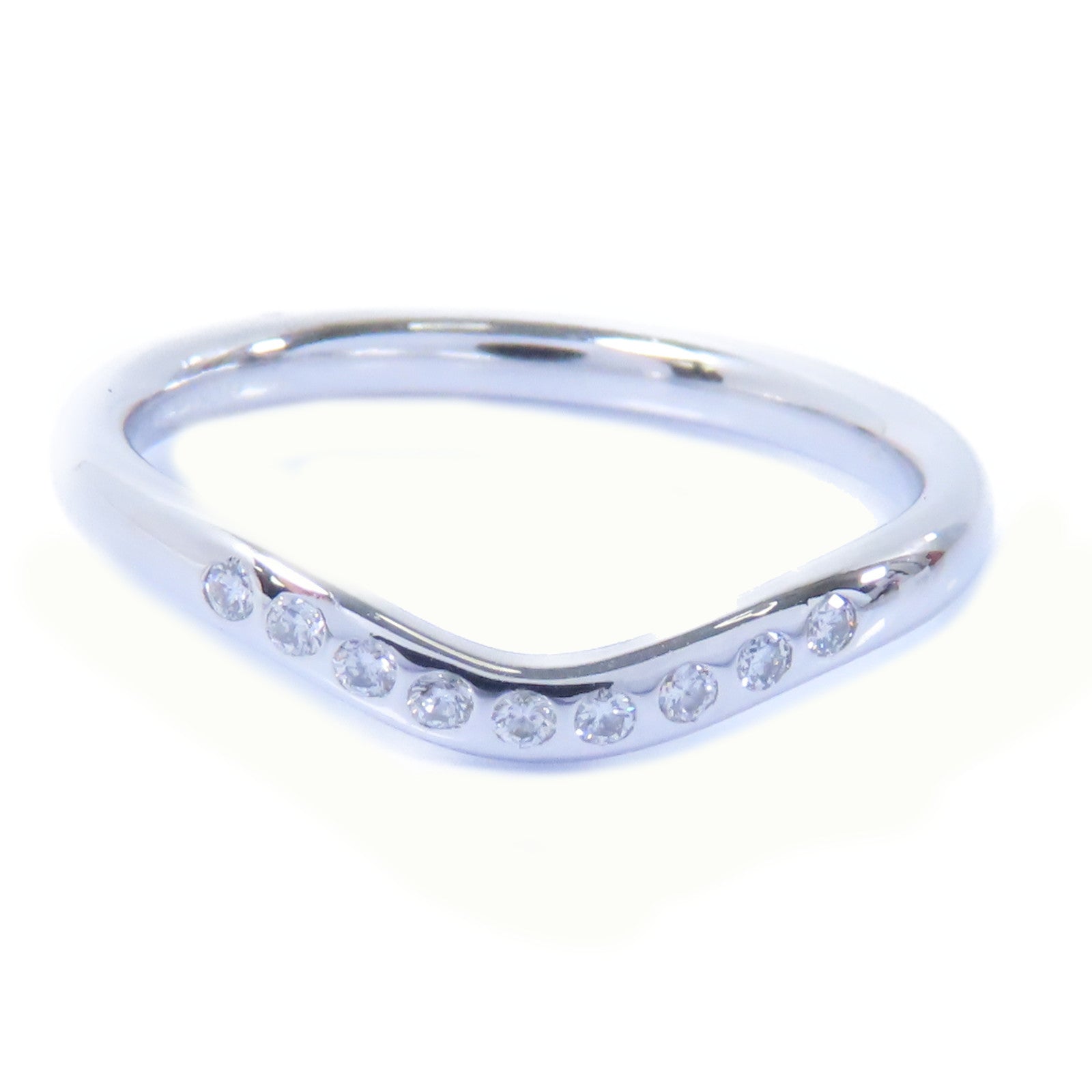 TIFFANY＆CO 【激減優惠】PT950鉑金Diamond Wedding Band Ring 0.06ct鑽石戒指US#5.25