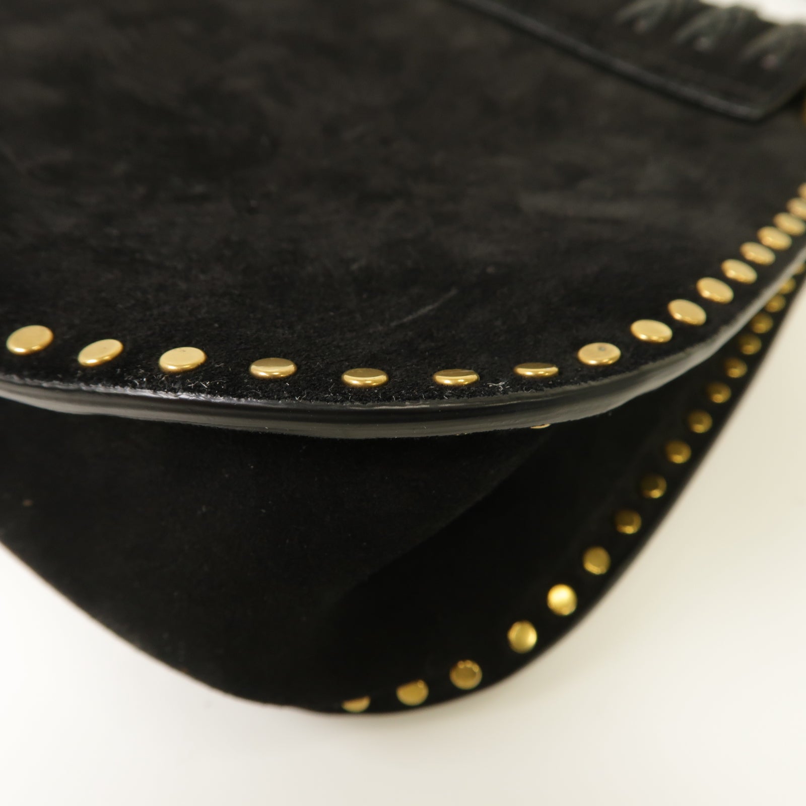 Chloe 【激減優惠】麂皮皮革Hudson Shoulder Bag金扣肩背袋黒色