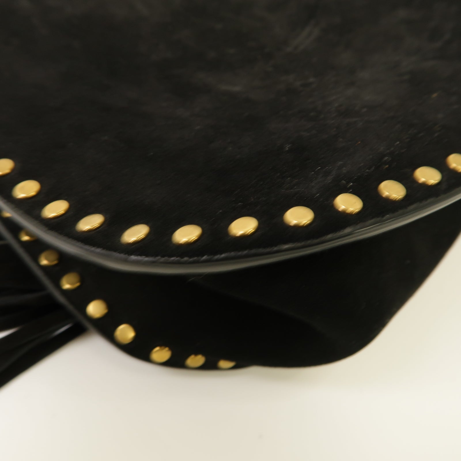 Chloe 【激減優惠】麂皮皮革Hudson Shoulder Bag金扣肩背袋黒色