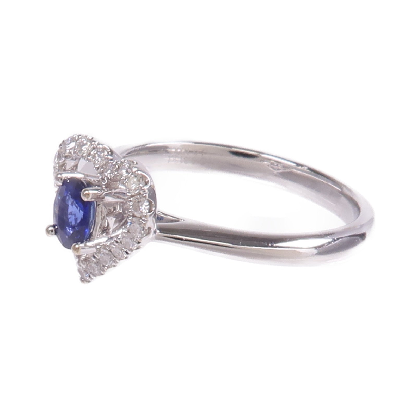 JEWELRY 【激減優惠】18K白金Sapphire Diamond Ring藍寶石/鑽石戒指US#6