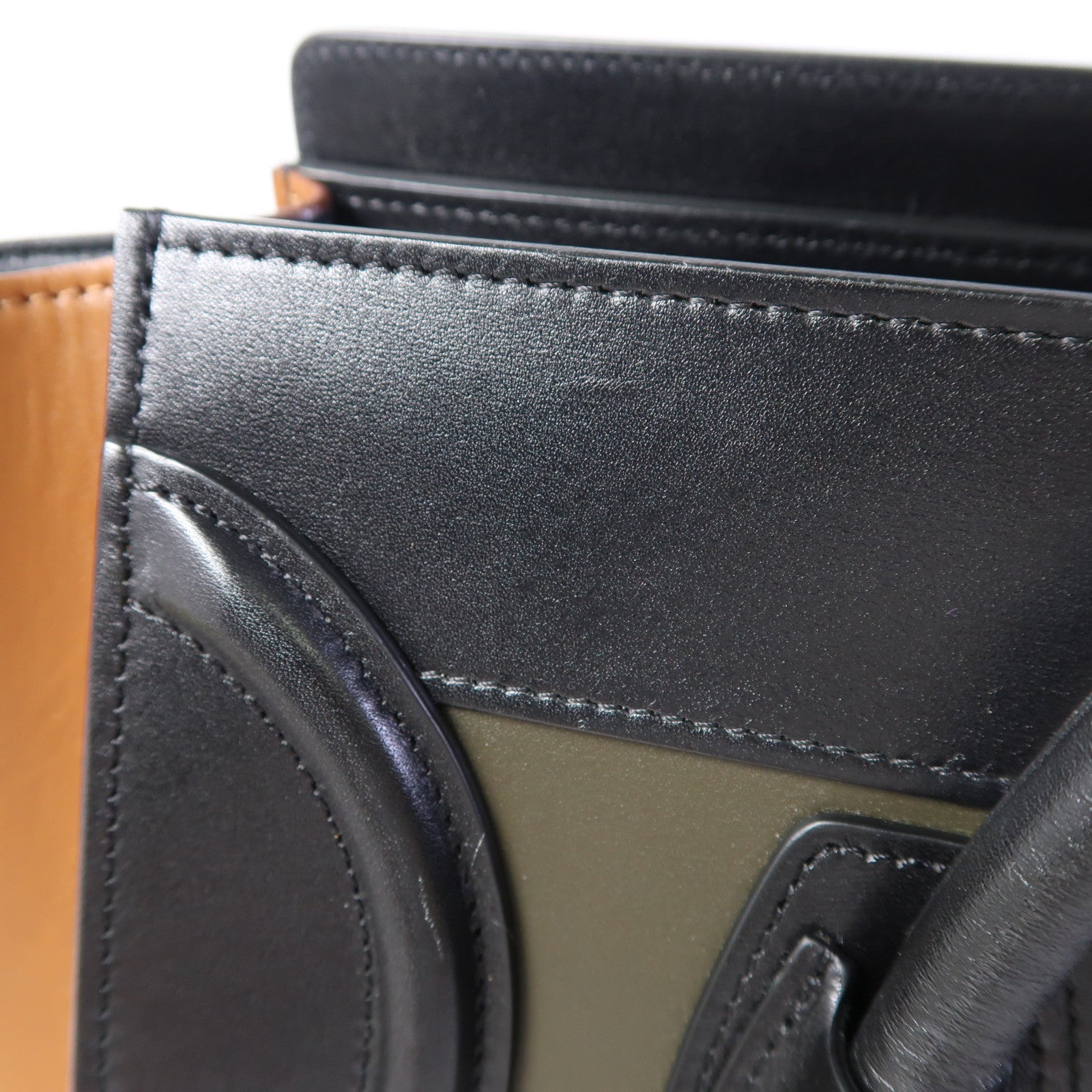 CELINE 牛皮皮革Micro Luggage金扣手挽袋