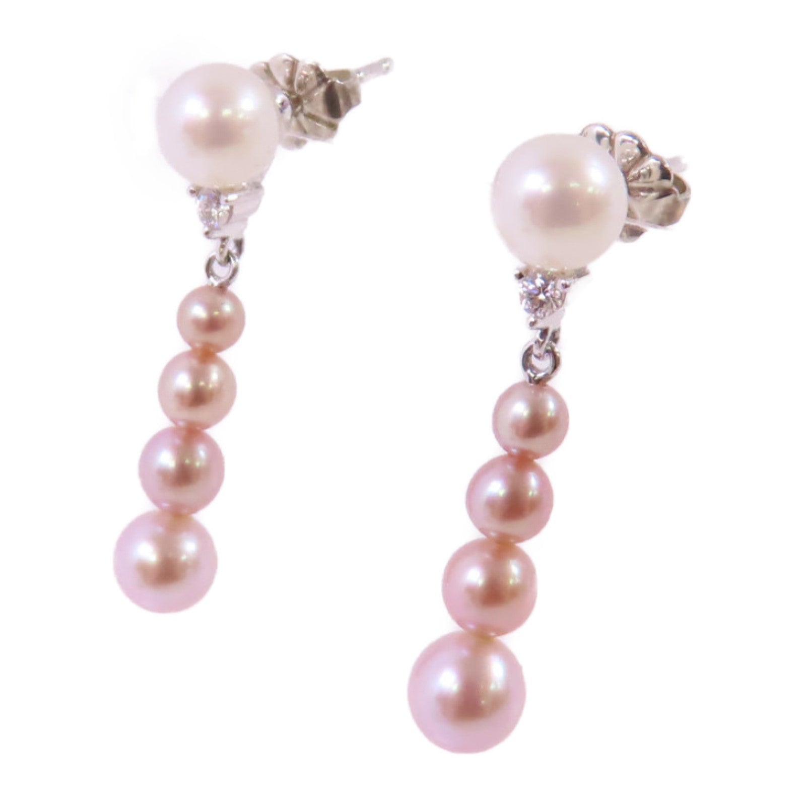 MIKIMOTO 925純銀/珍珠Pearl Earrings銀扣耳環
