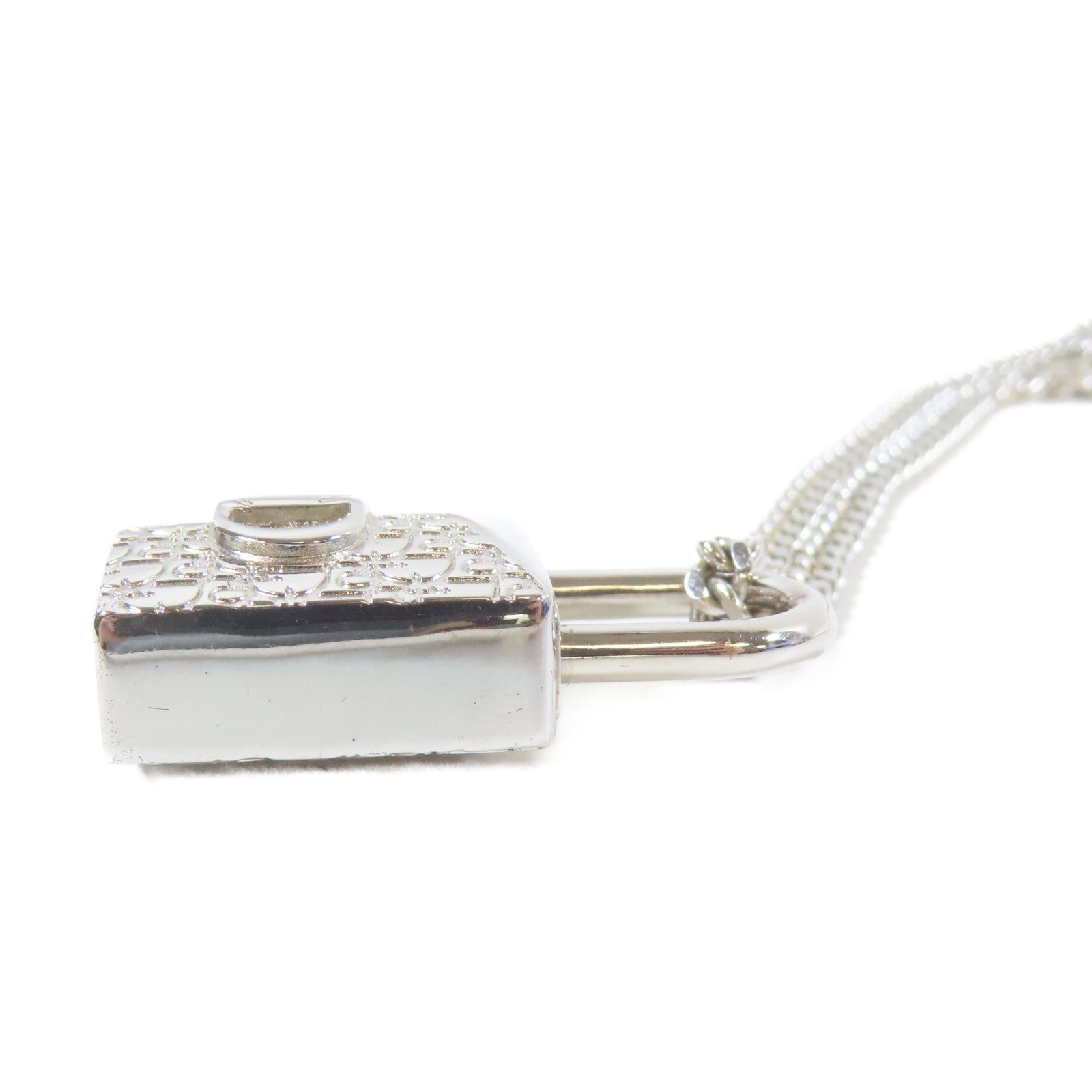 Dior 【激減優惠】金屬Lock Necklace銀扣項鍊銀色
