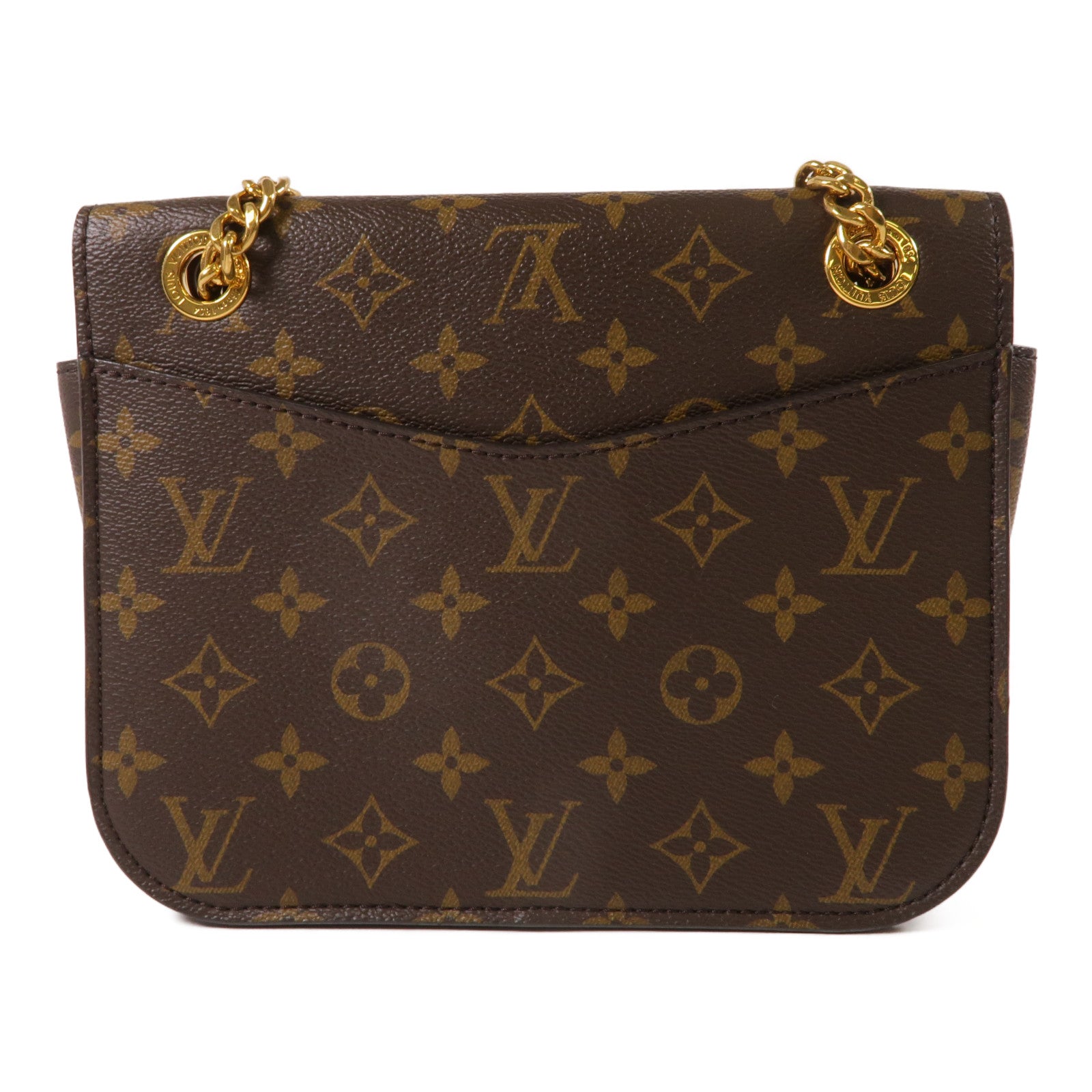 LOUIS VUITTON Monogram Passy金扣肩背袋棕色