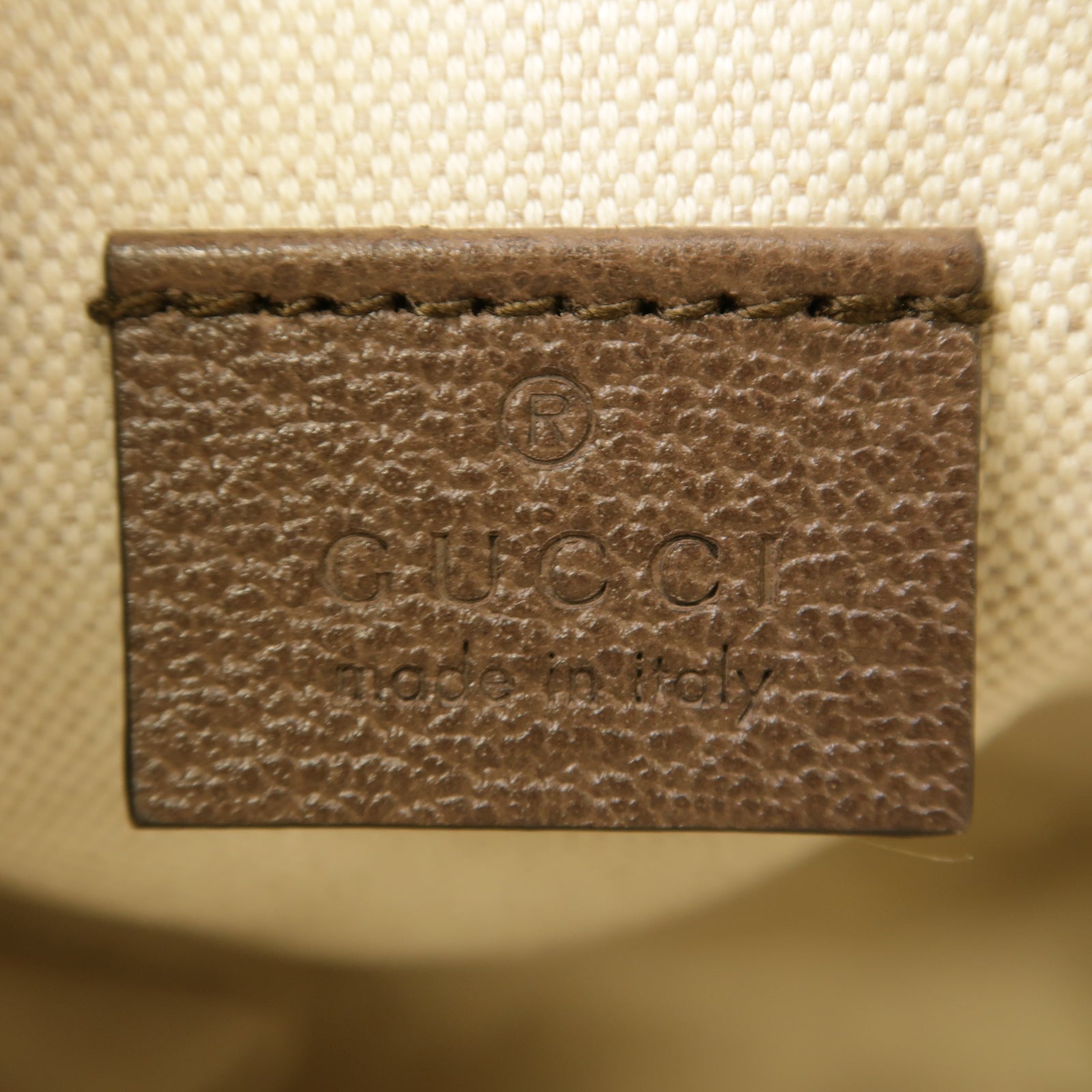 GUCCI 塗層帆布Ophidia GG金扣肩背袋棕色