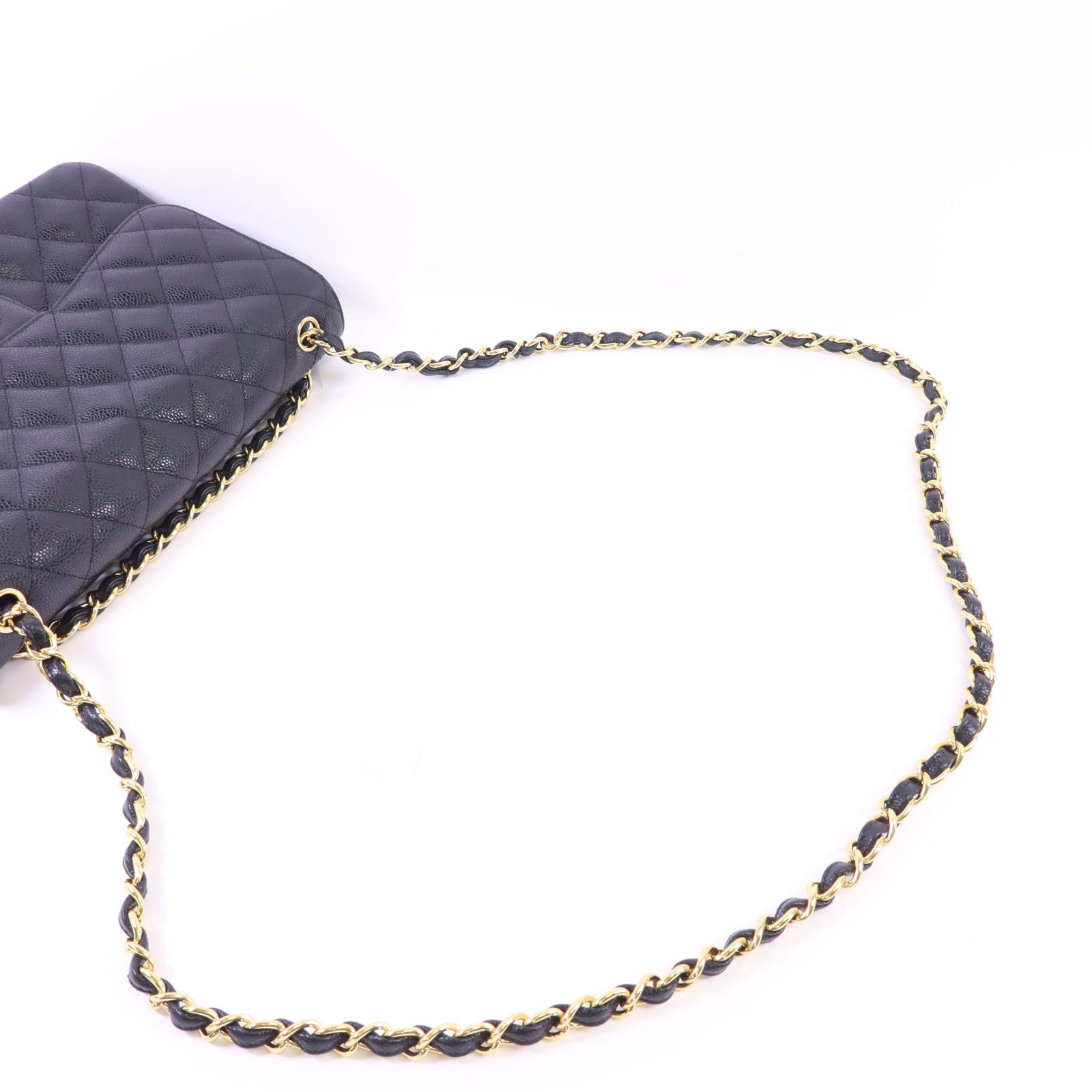 CHANEL 牛皮皮革Large Classic金扣鏈帶肩背袋